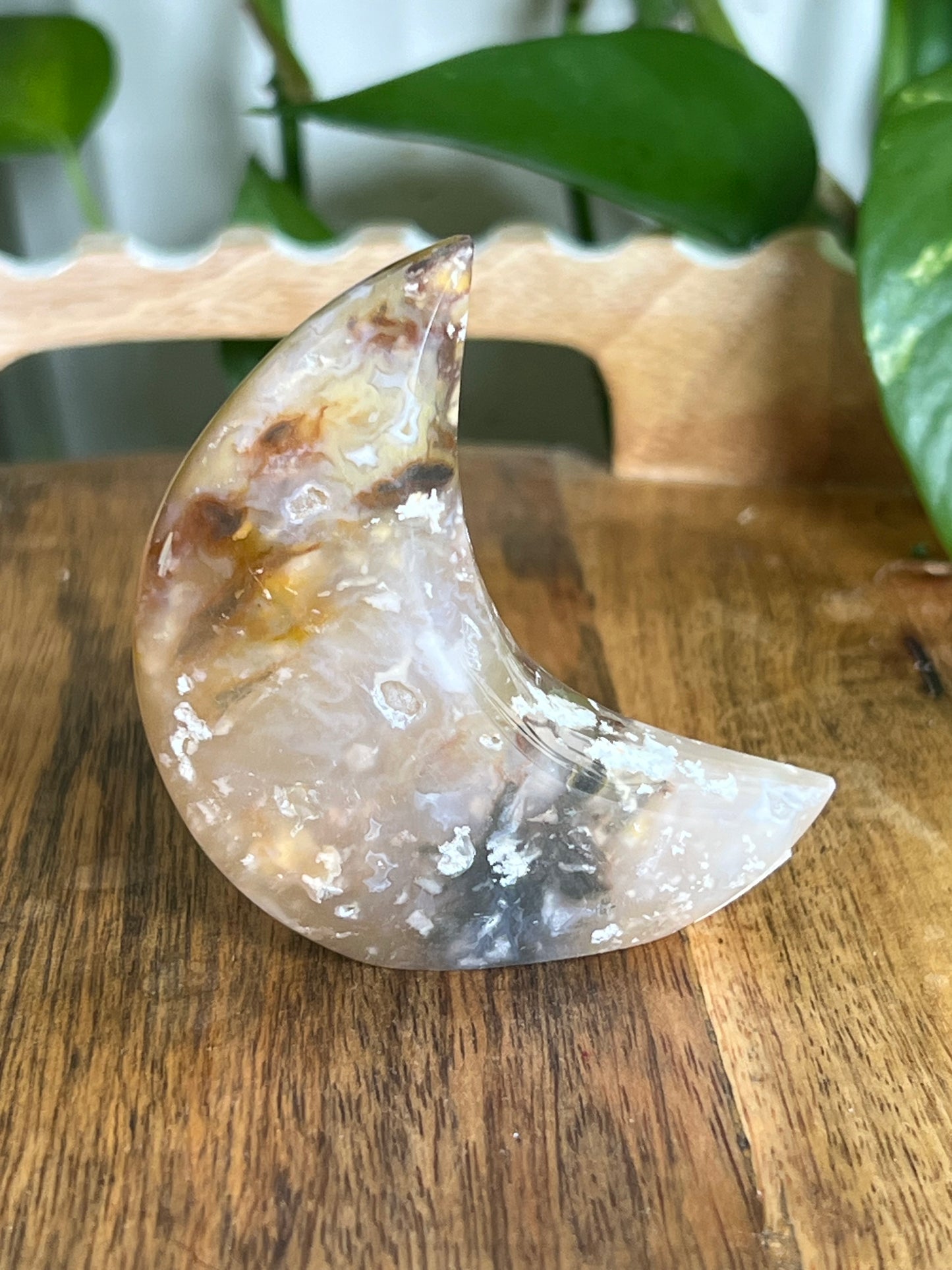 Rainbow Plume Agate Moon K