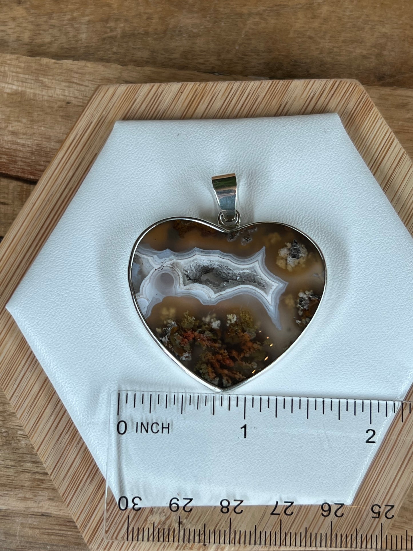 Scenic Moss Agate Heart Pendant