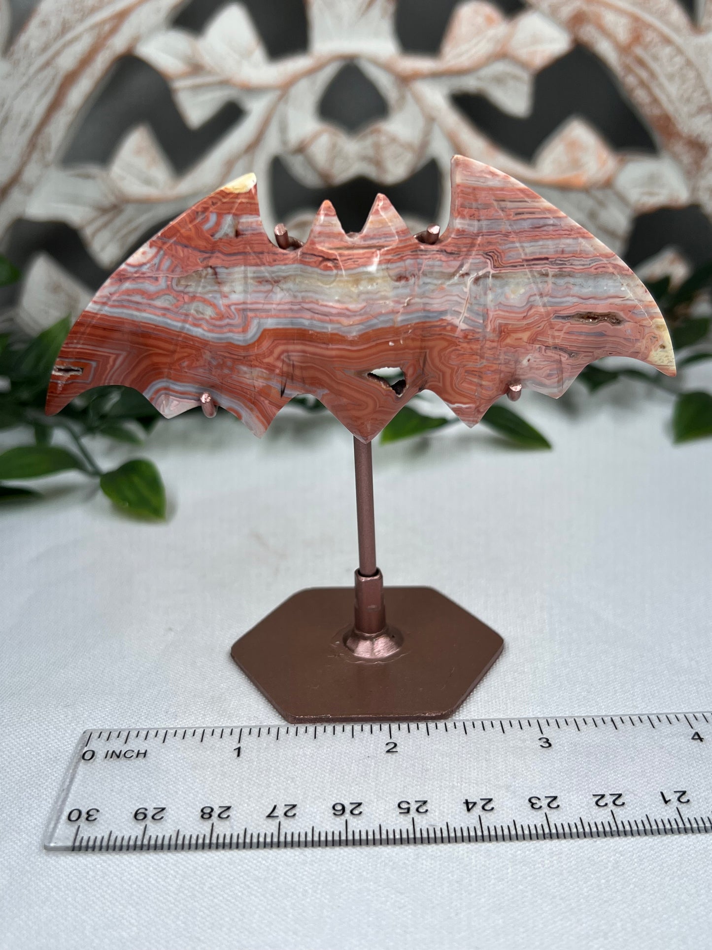 Pink Crazy Lace Agate Bat