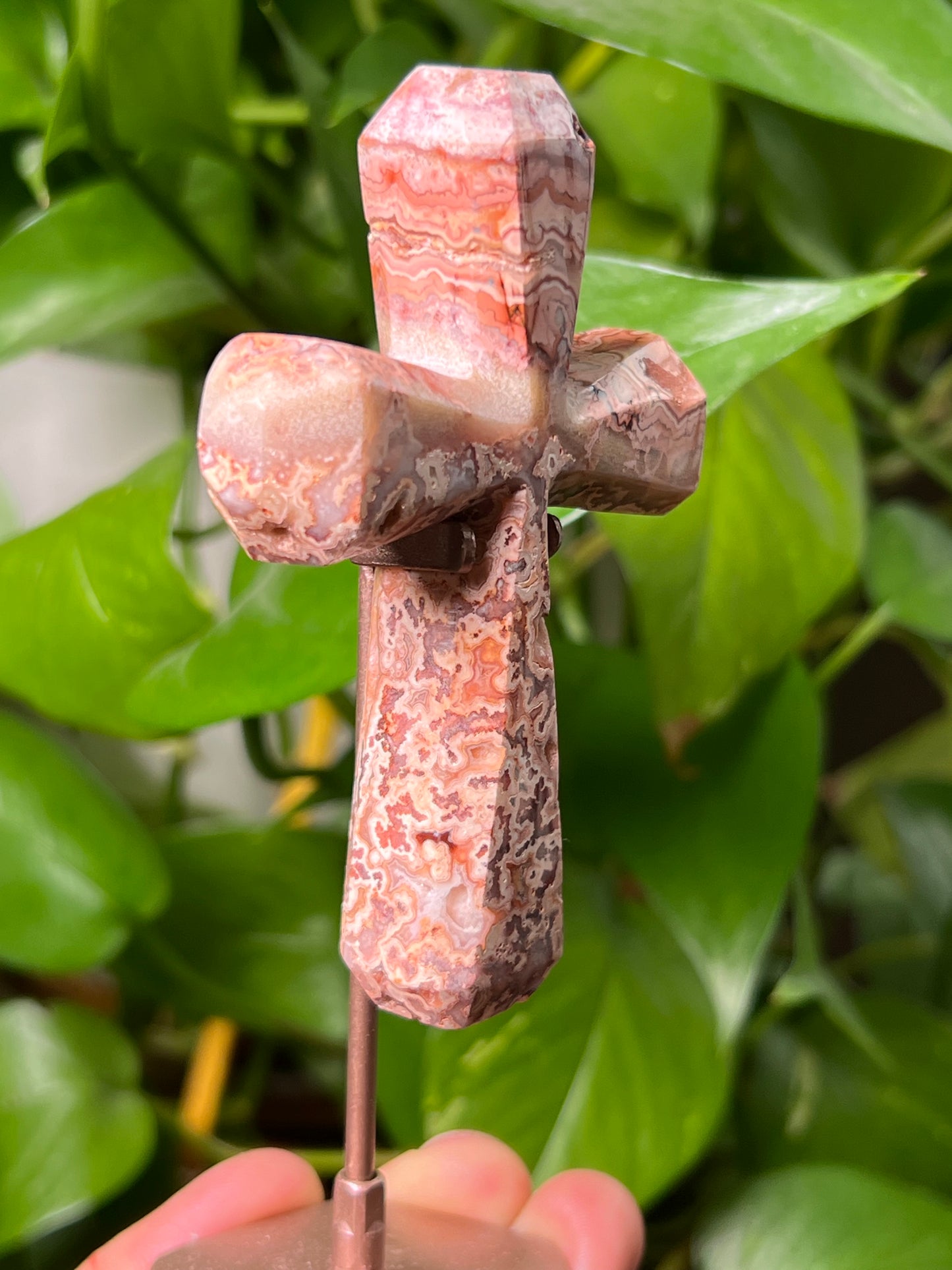 Crazy Lace Agate Cross