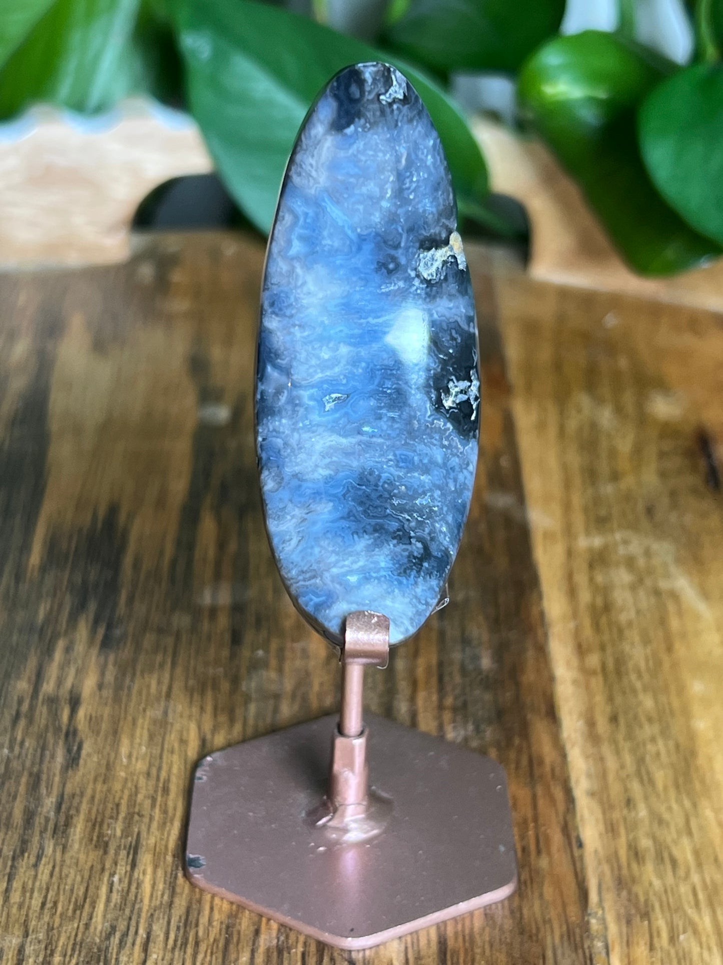 Blue Plume Agate Moon VB