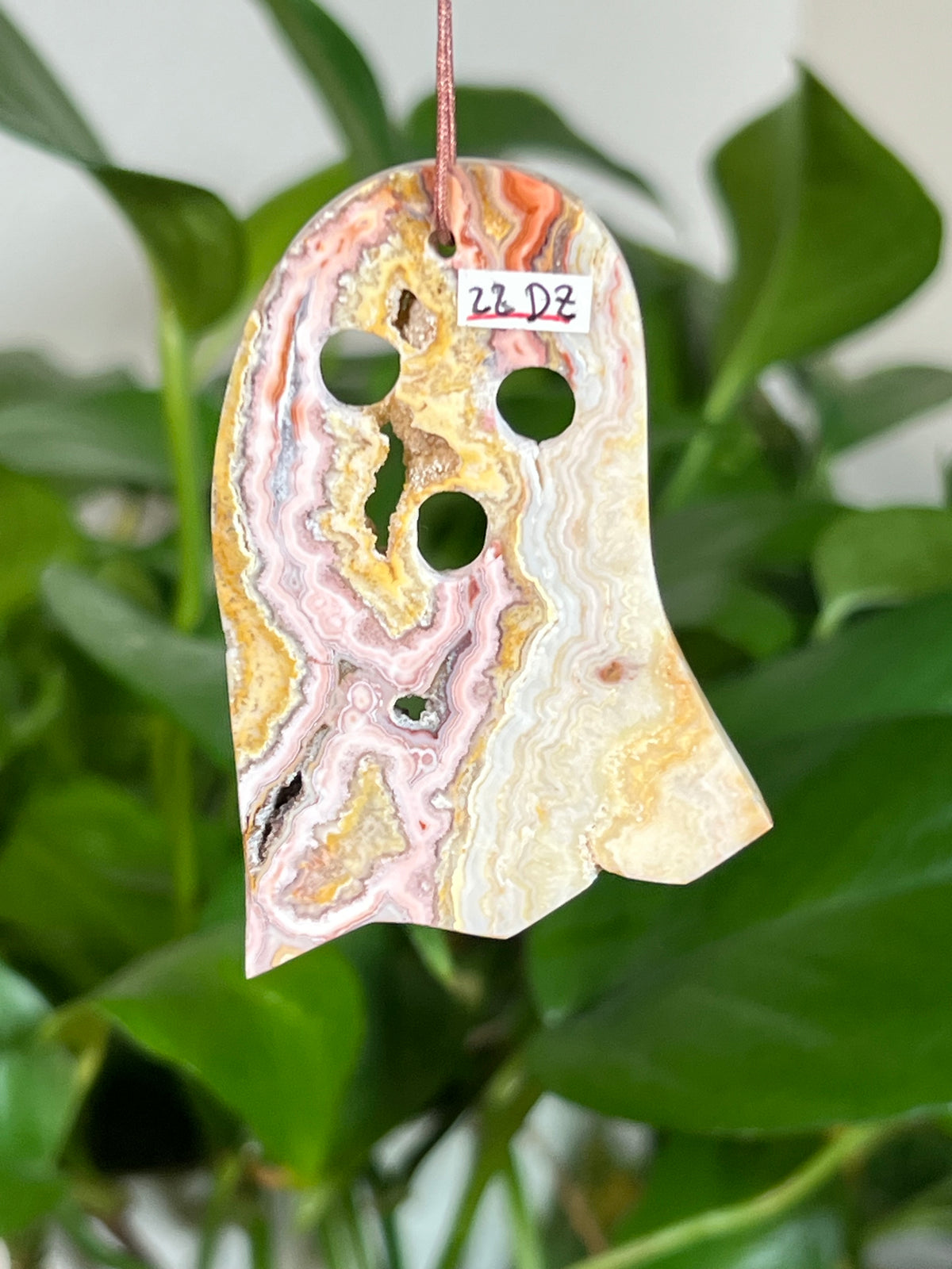 Crazy Lace Agate Ghost Ornaments