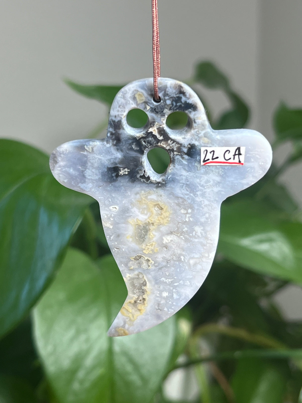 Blue Plume Agate Ghost Ornaments