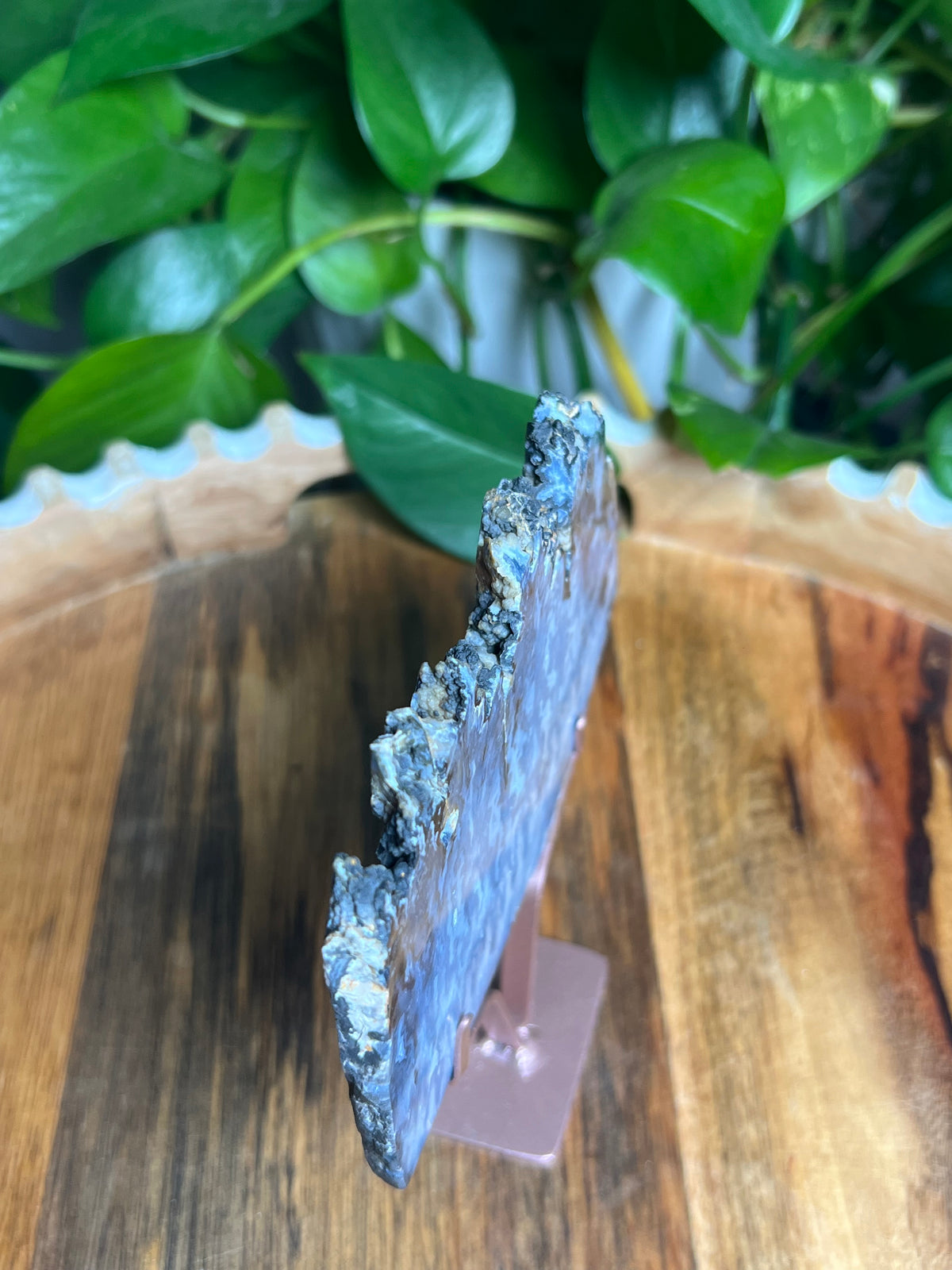 Blue Plume Agate Slab: RS