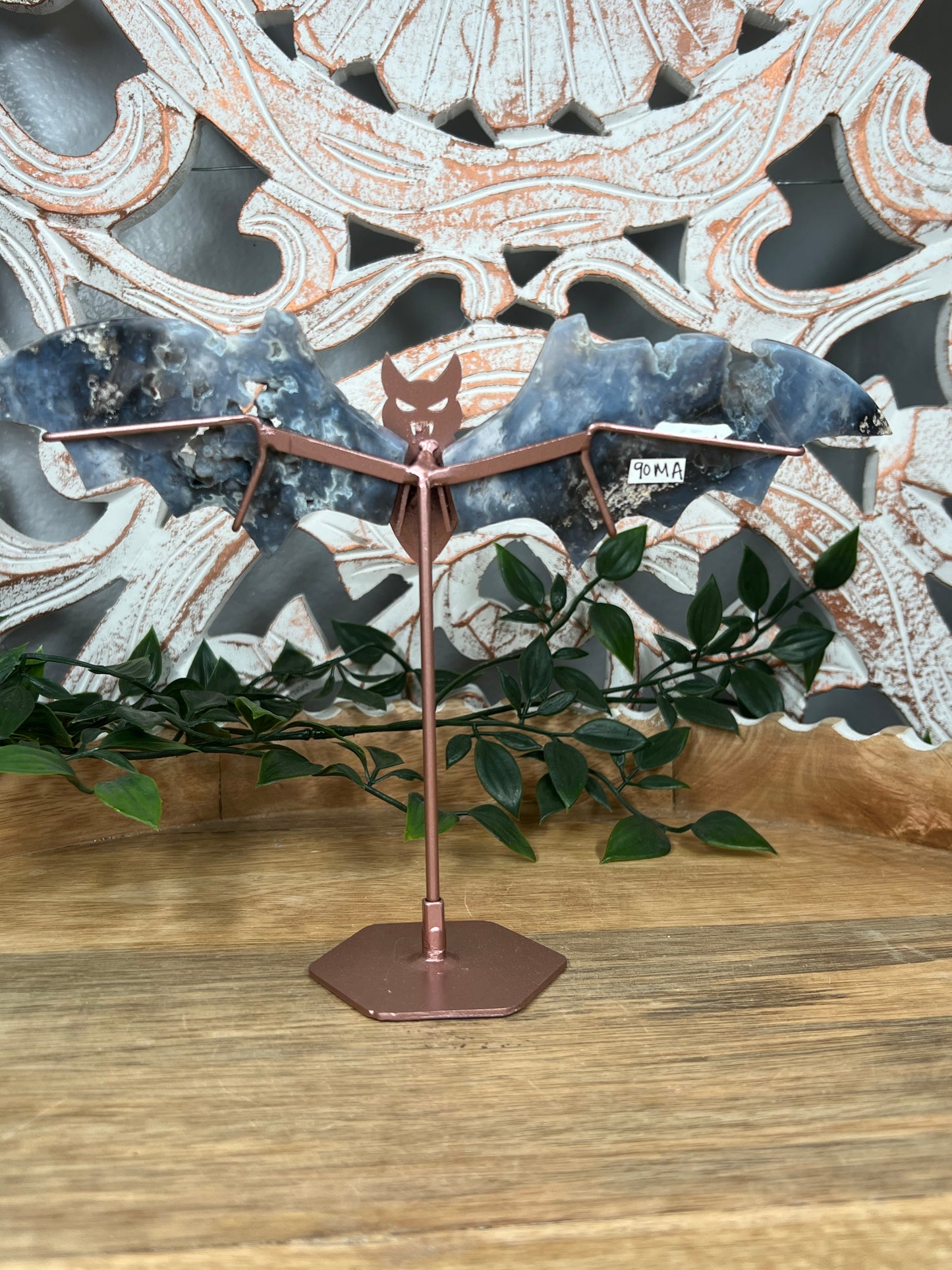 Blue Plume Agate Bat Wings