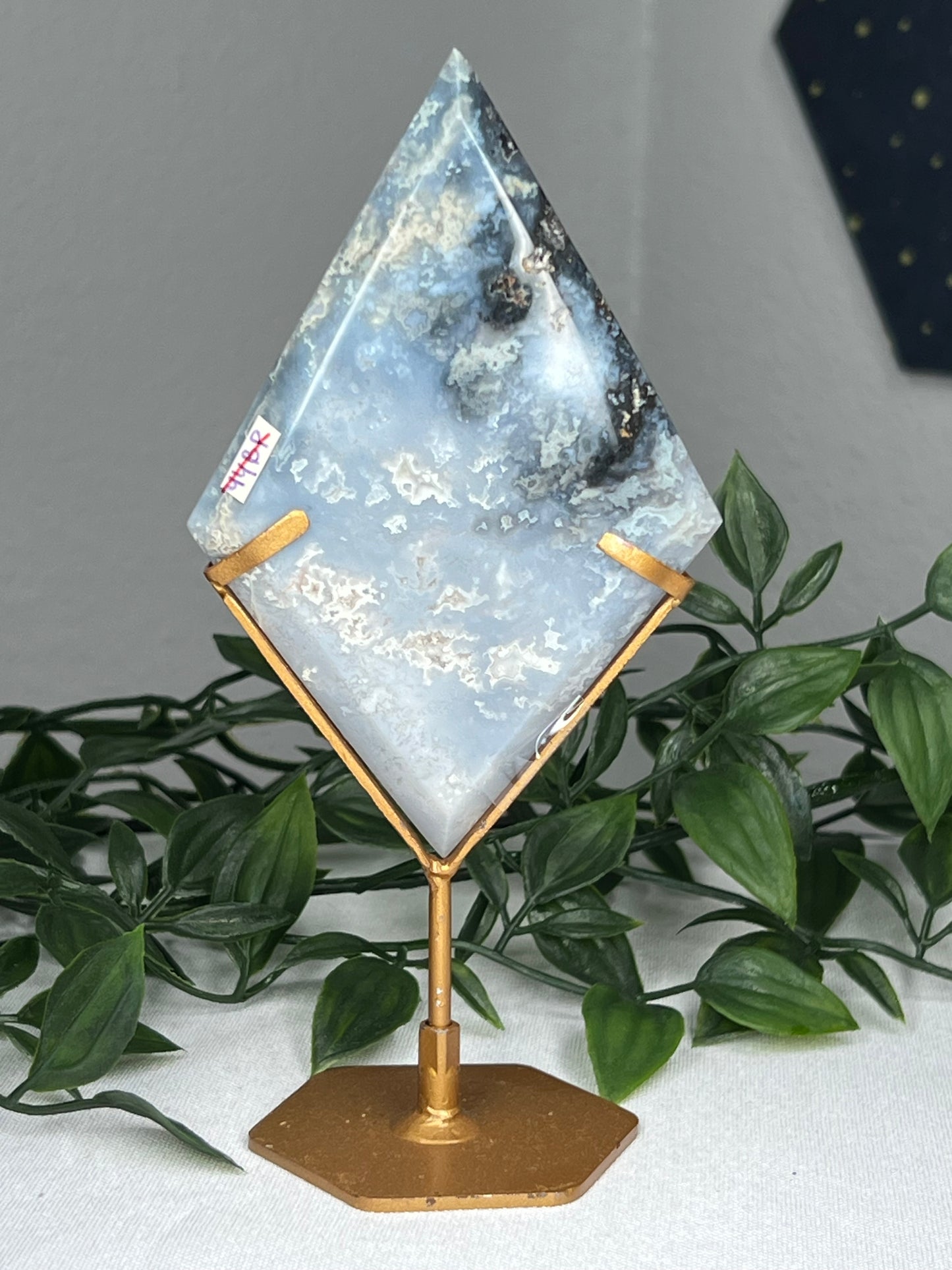 Blue Plume Agate Diamond