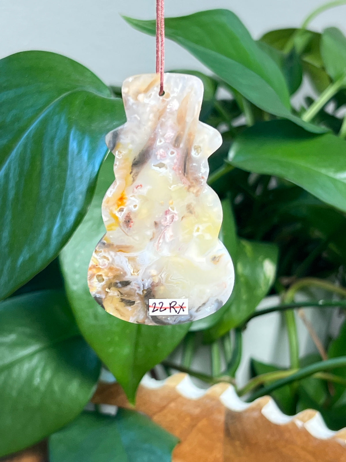 Rainbow Plume Agate Snowman Ornaments