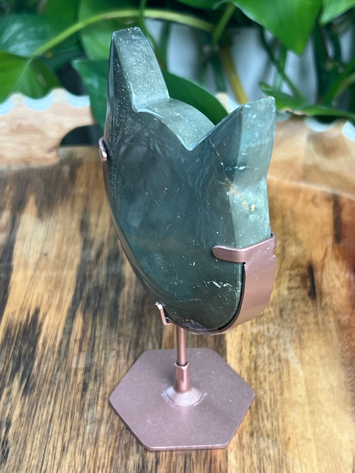 Blue Green Jasper Cat Head: NC