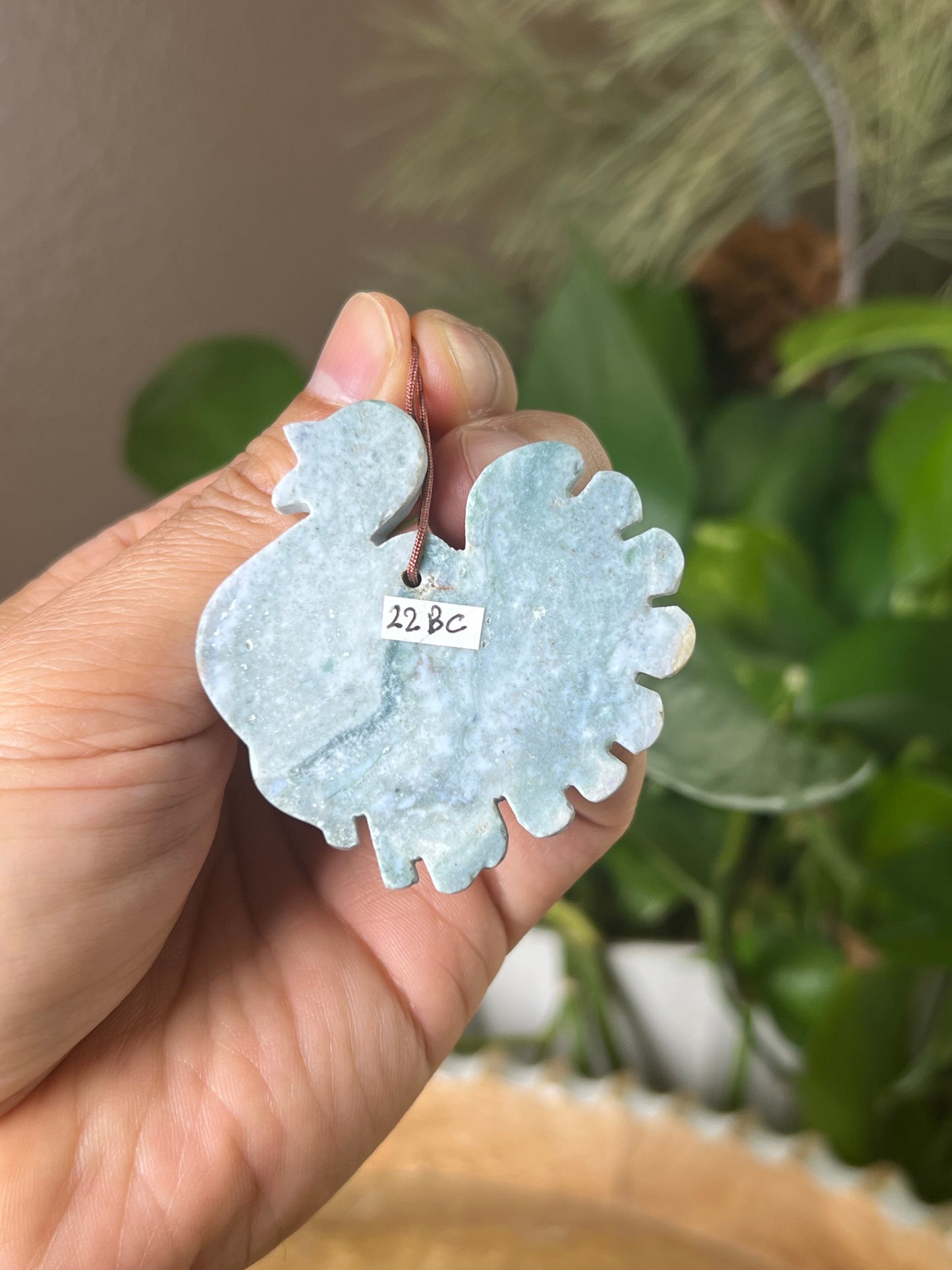 Blue Green Jasper Turkey Ornament