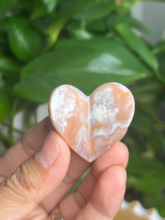 Flower Carnelian 3D Butterfly Heart: BQ