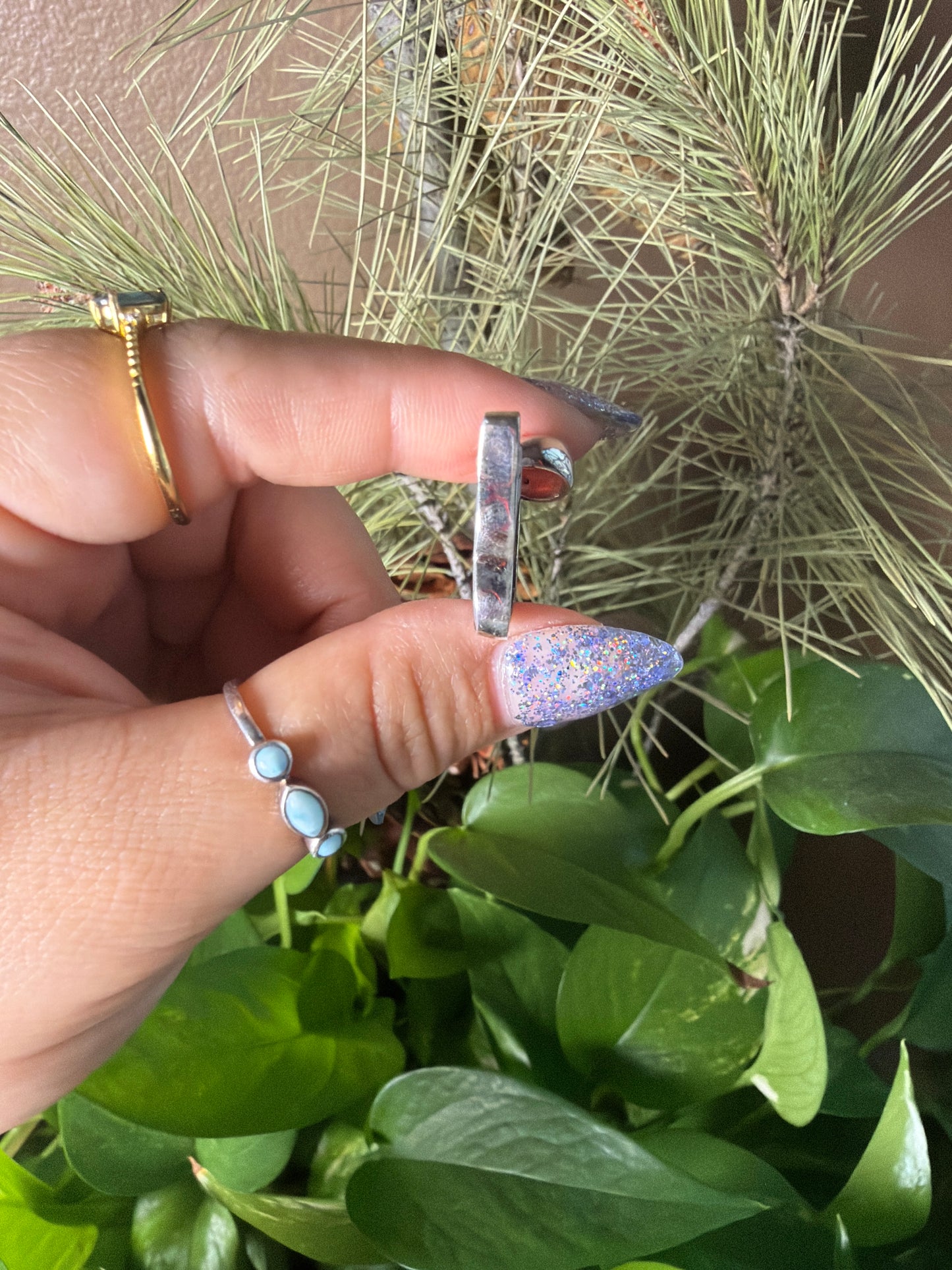 Blue Plume Agate Butterfly Necklace