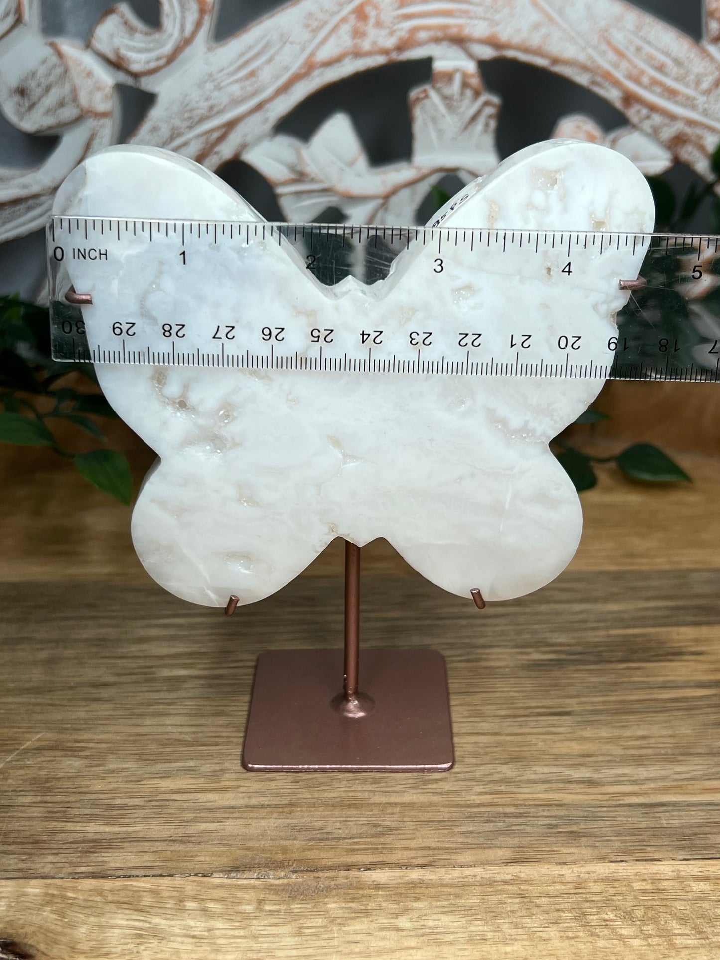 White Plume Agate Butterfly