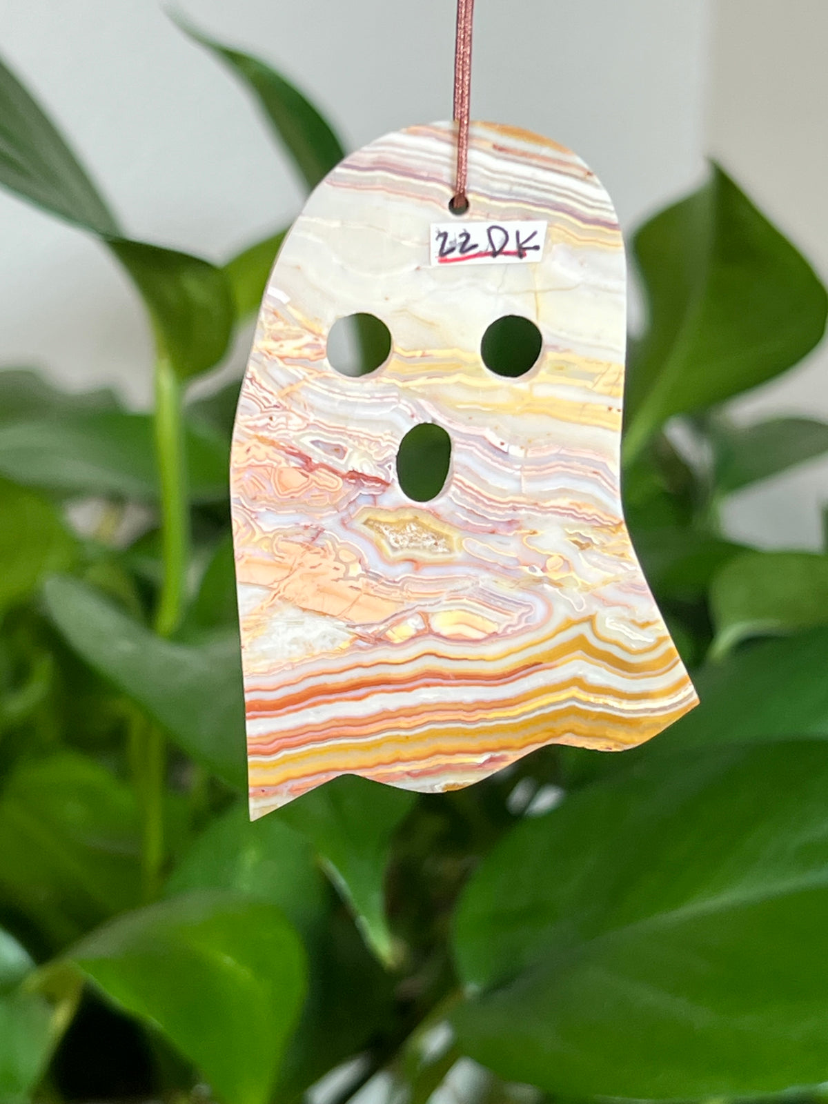 Crazy Lace Agate Ghost Ornaments