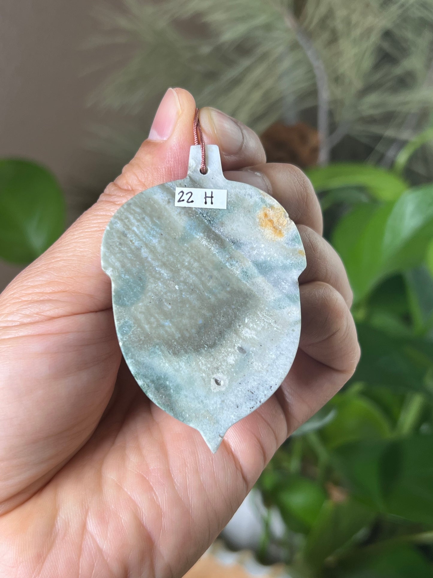 Blue Green Jasper Acorn Ornament