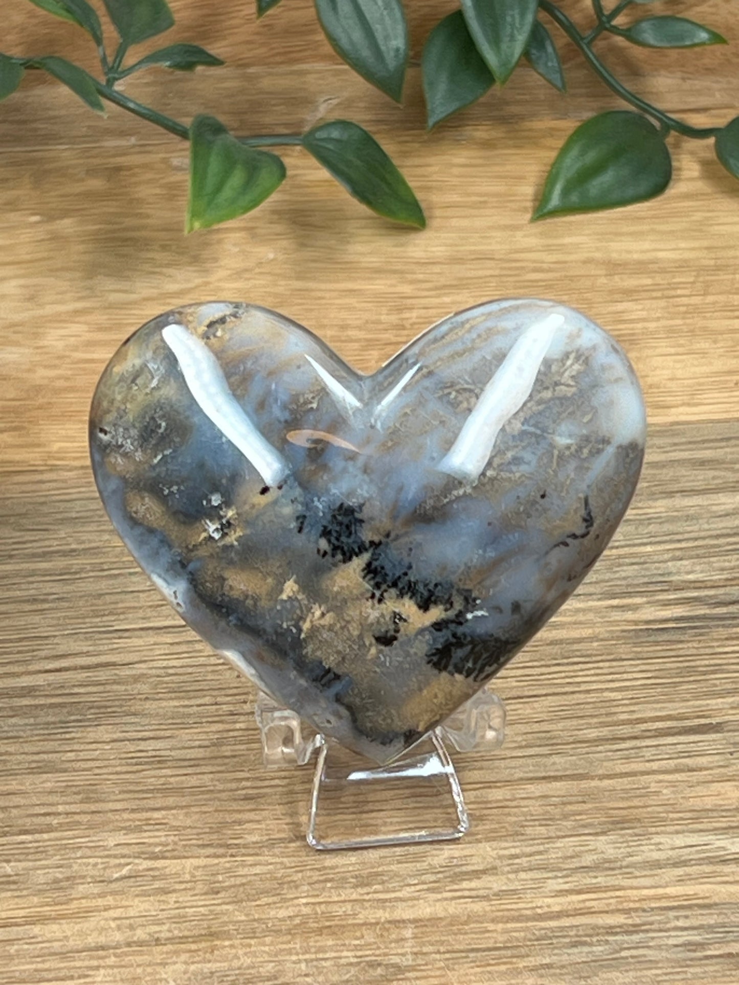 Dendritic Tiger Agate Heart