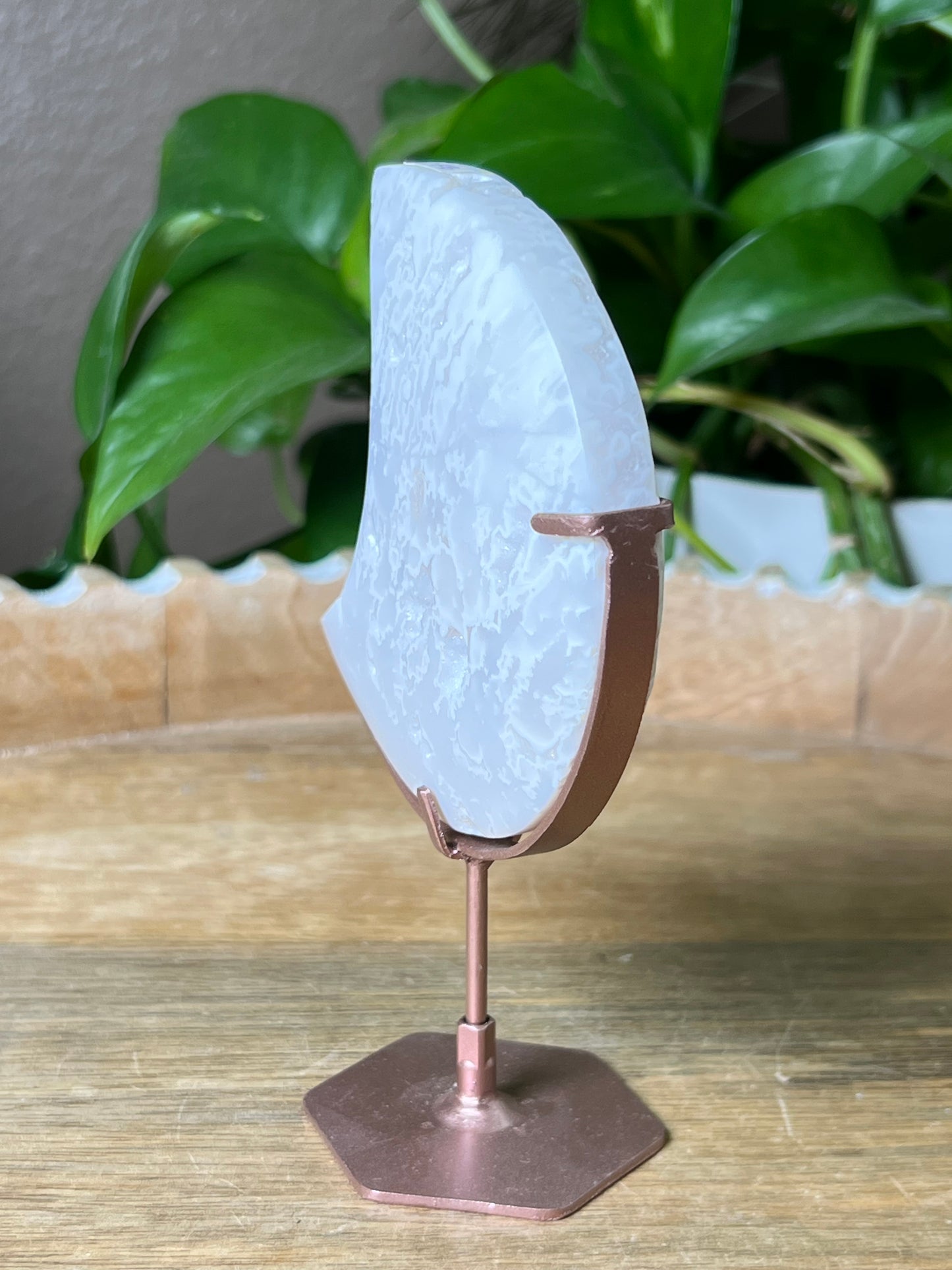 White Plume Agate Moon