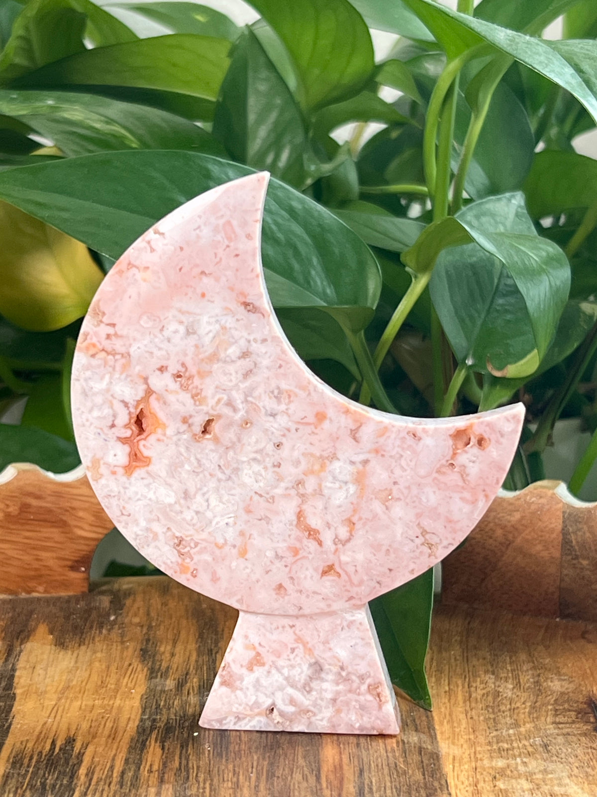 Pink Carnelian Self Standing Moons