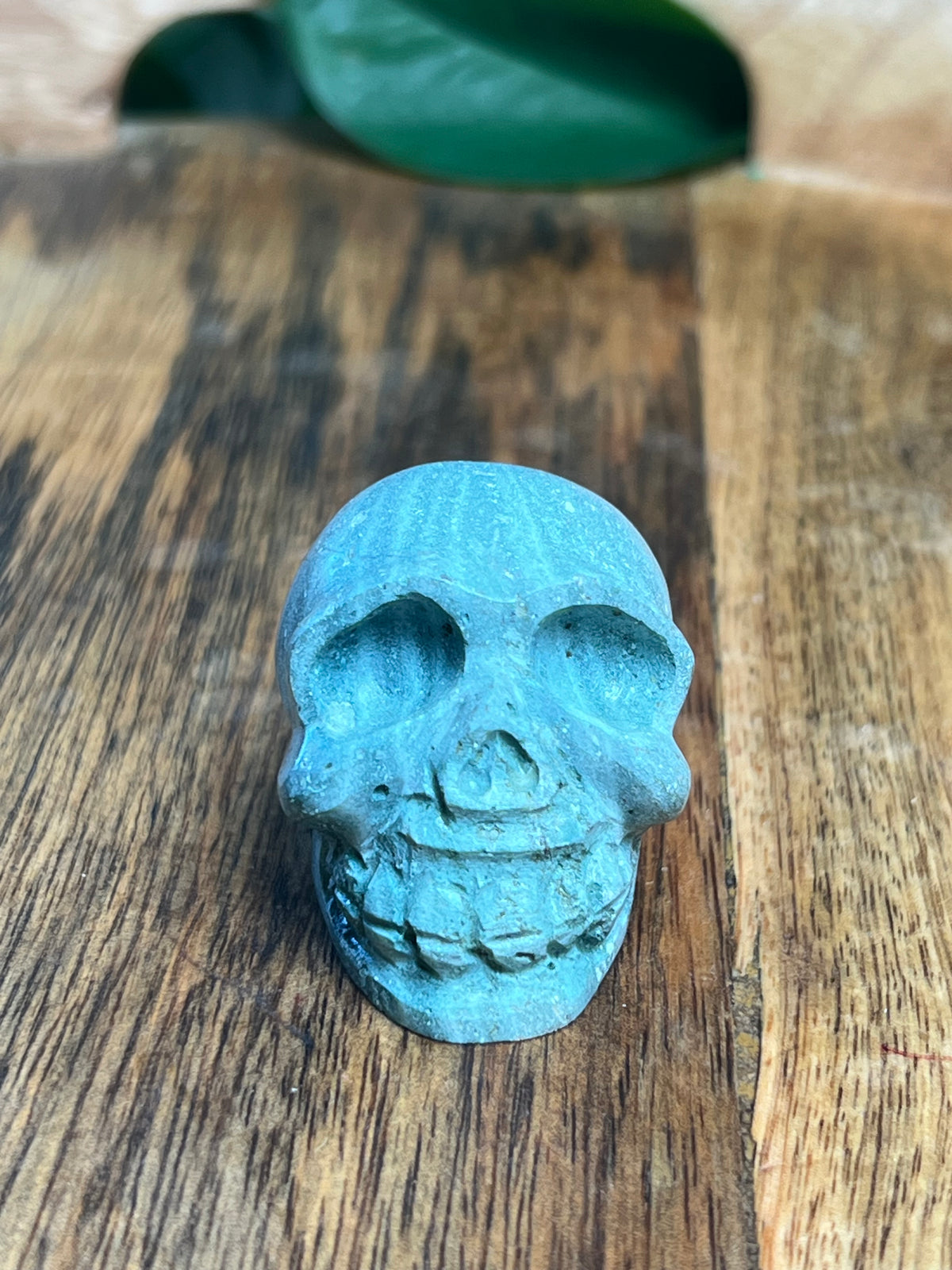 Blue Green Jasper Mini Skull: H