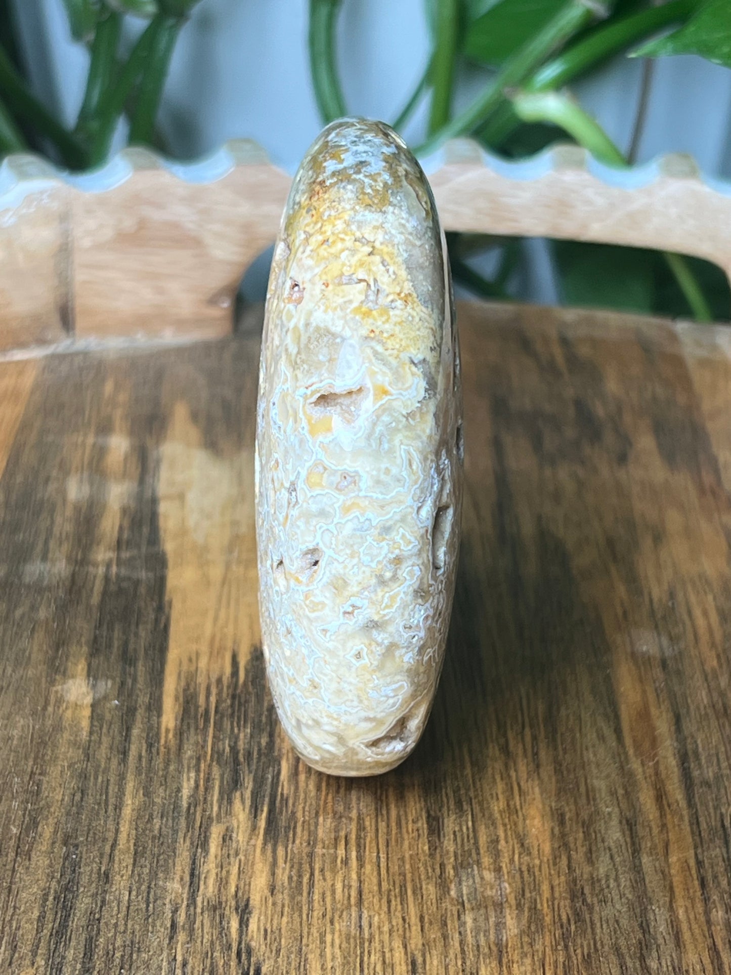 Yellow Crazy Lace Agate Moon