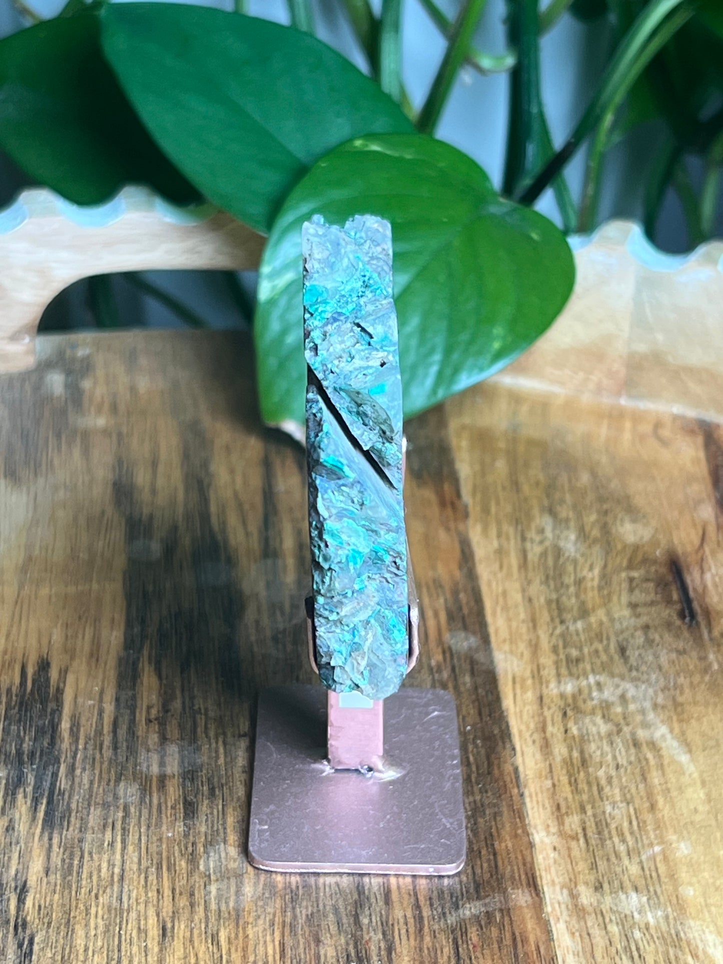 Copper In Malachite Chrysocolla and Chalcedony Slab: PB