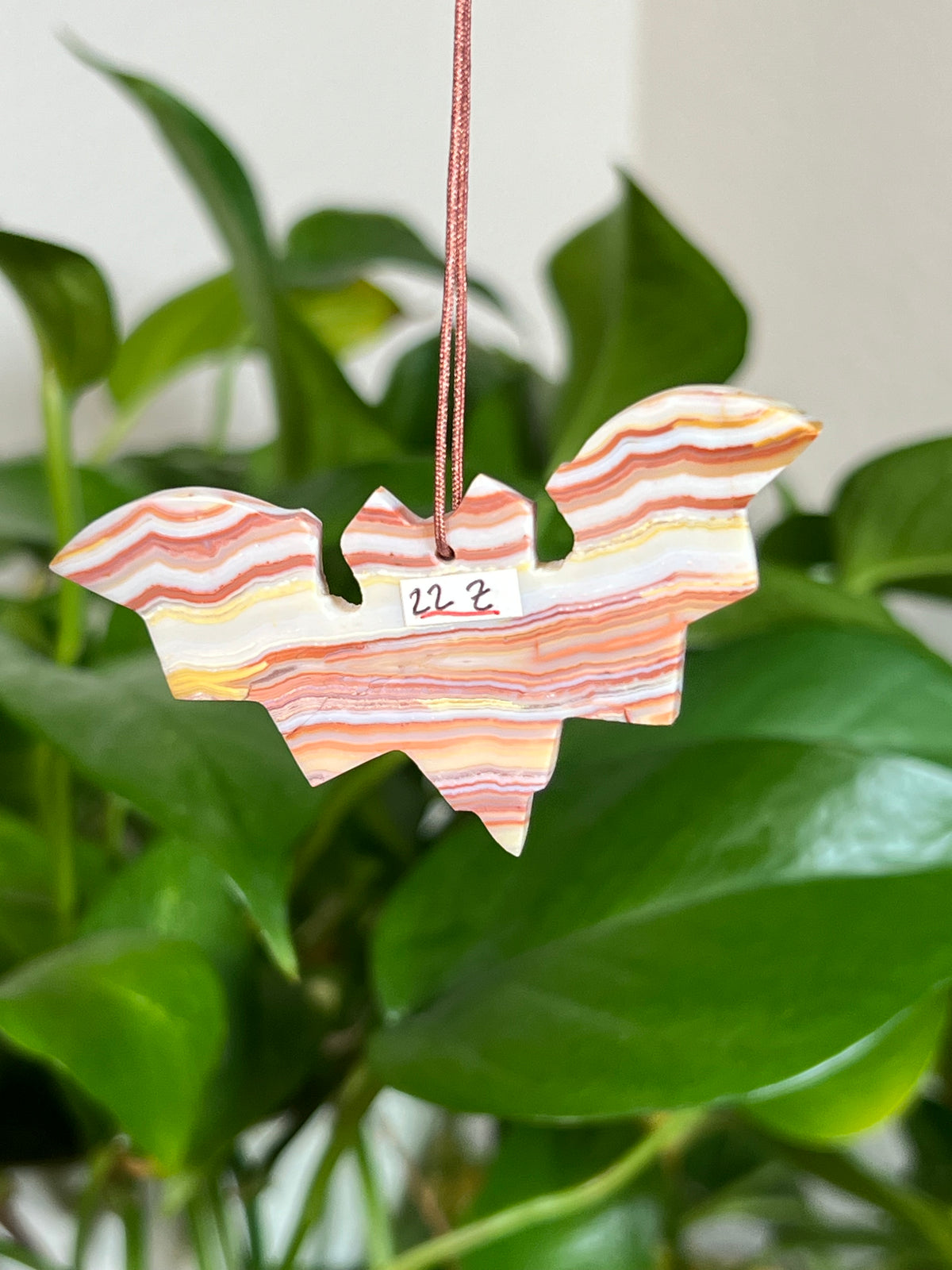 Crazy Lace Agate Bat Ornaments
