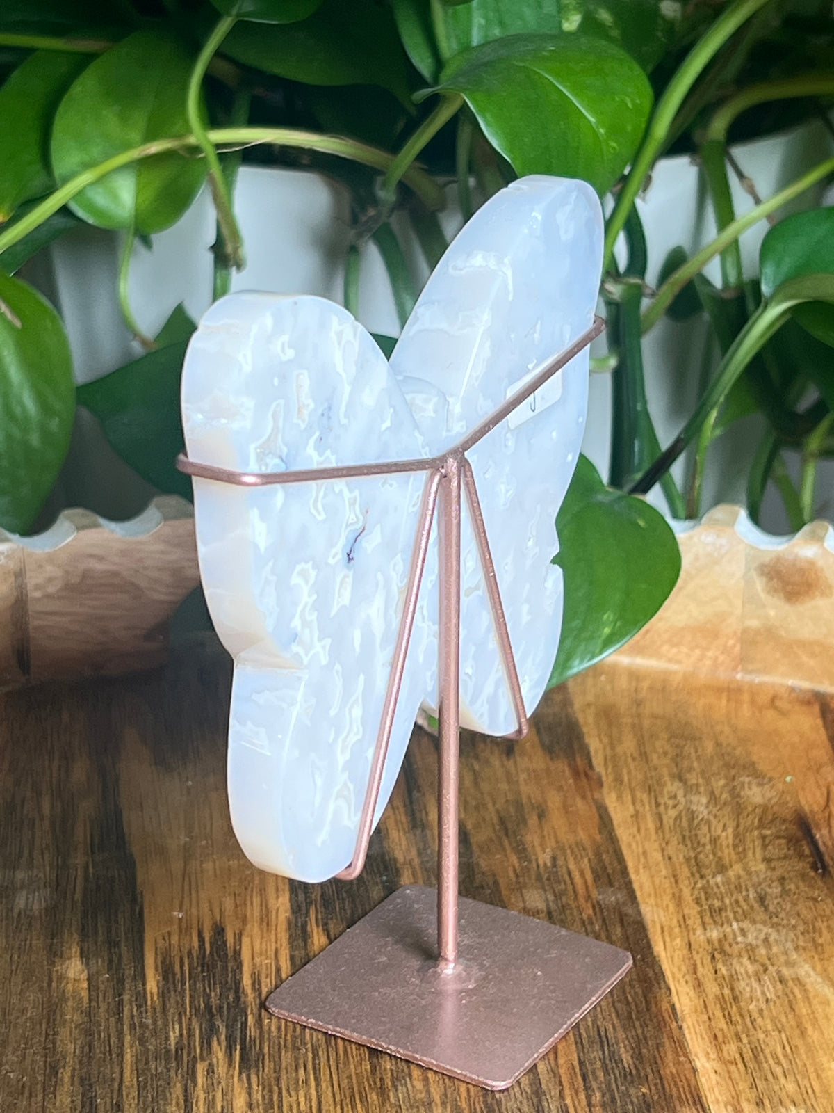 White Plume Agate Butterfly: PN
