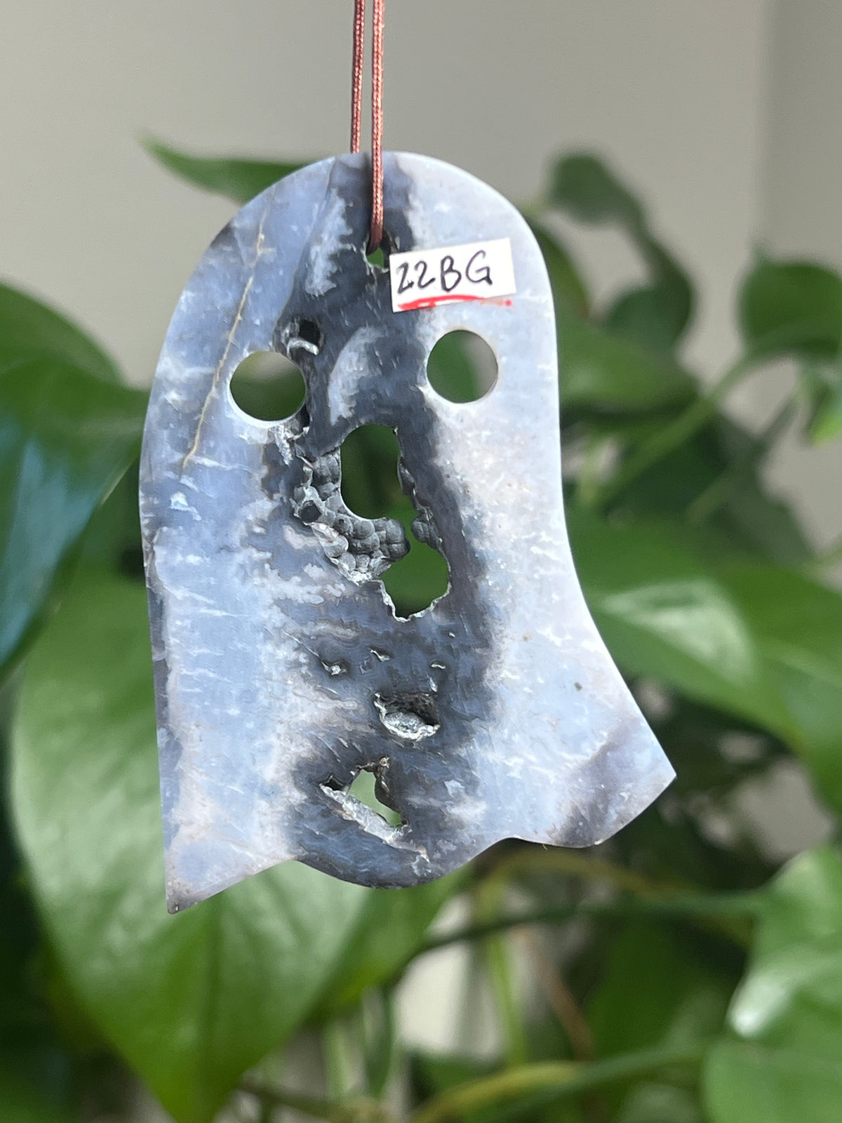 Blue Plume Agate Ghost Ornaments