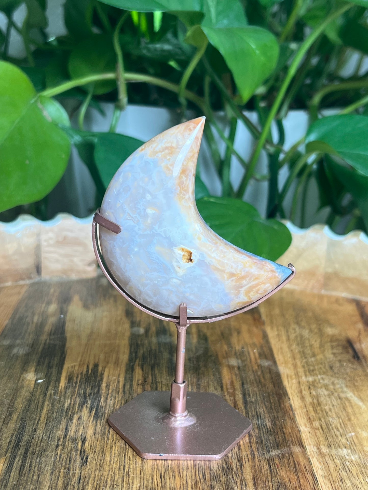 Rainbow Plume Agate Moon: NA
