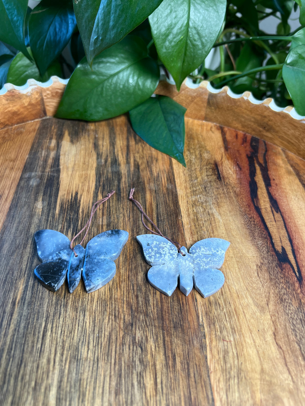 Blue Plume Agate Butterfly Ornaments