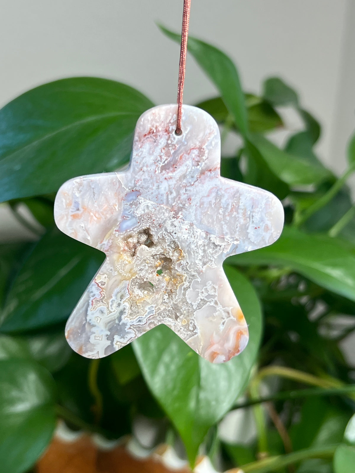 Sumatra Plume Agate Ornament Gingerbread: SK