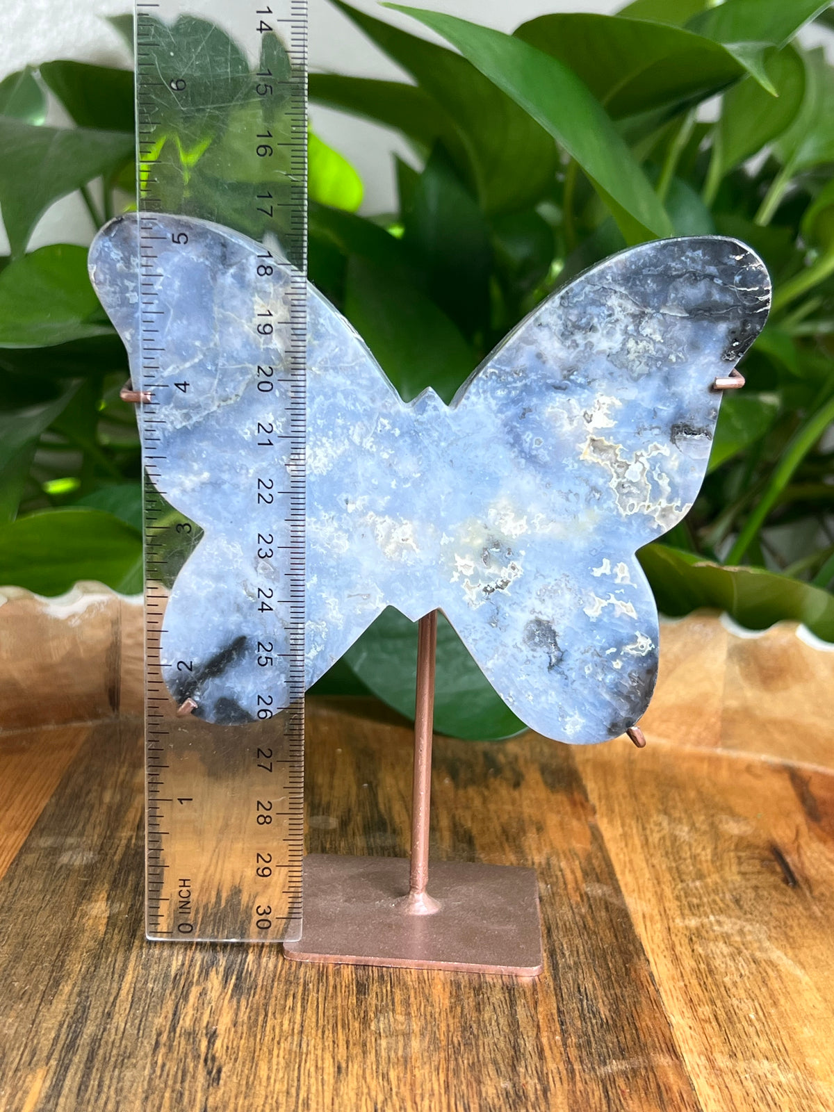 Blue Plume Agate Butterfly: BS