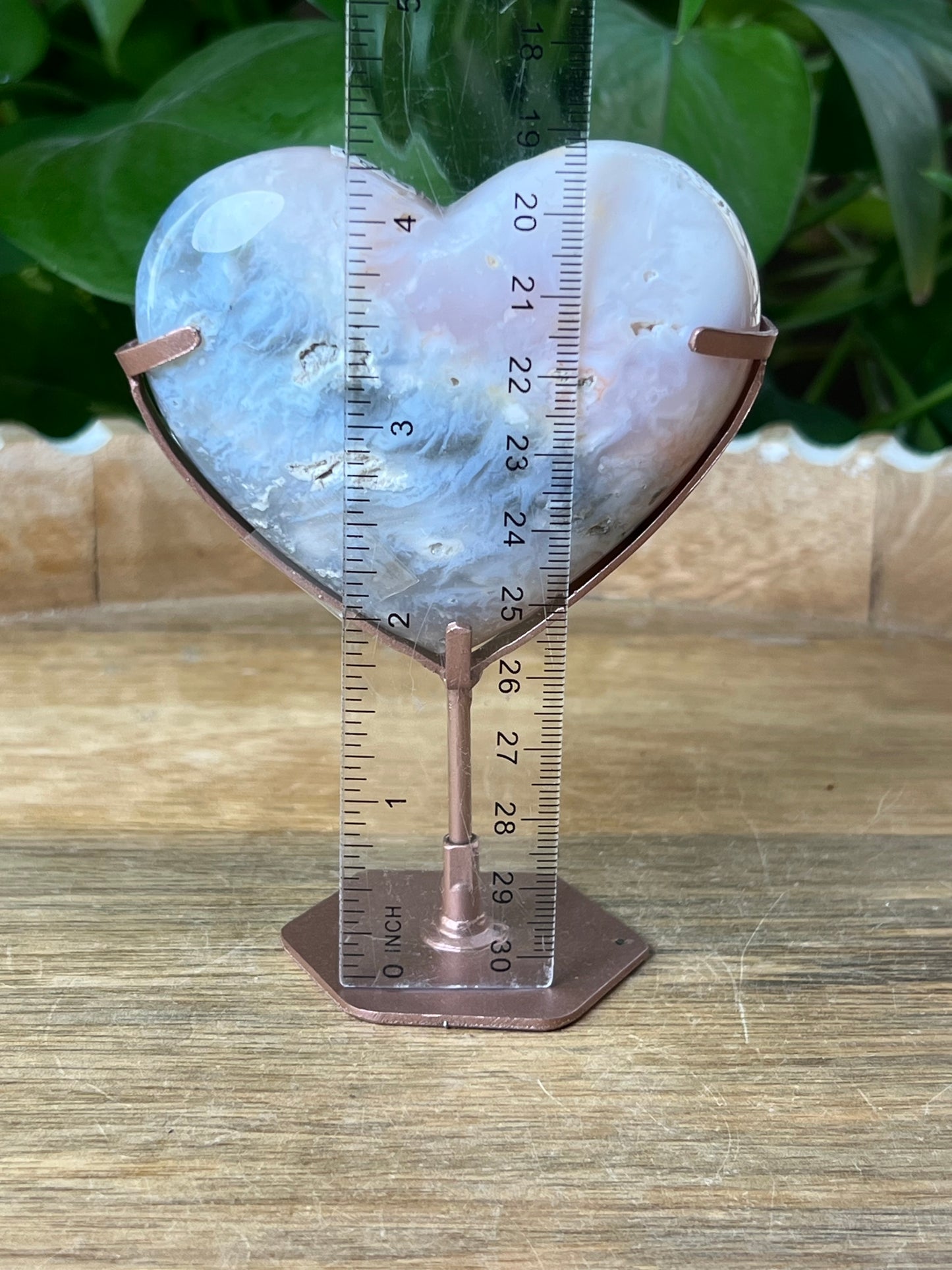 Rainbow Plume Agate Heart