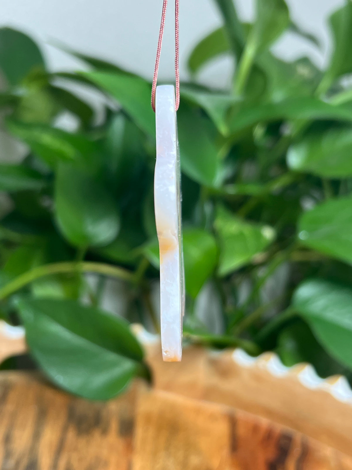 Rainbow Plume Agate Ornament Gingerbread: CA