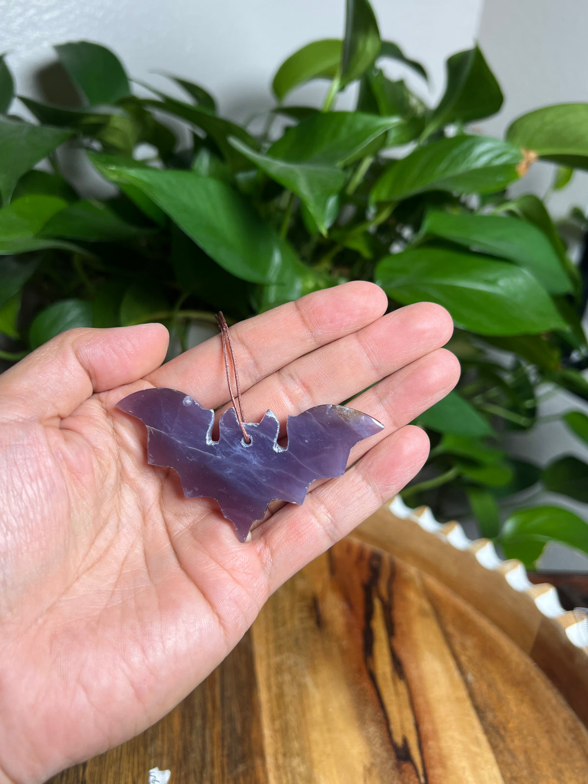 Purple Chalcedony Ornament Bat: PF