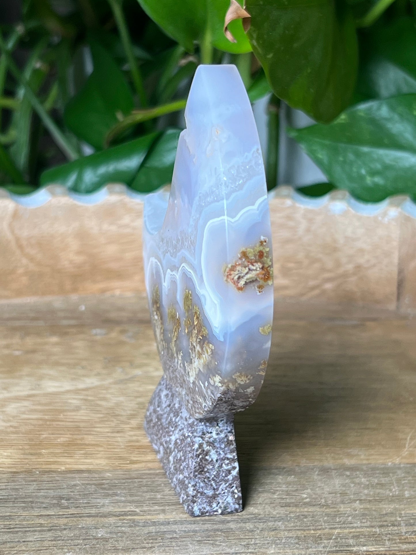 Scenic Moss Agate Moon Stand: PX