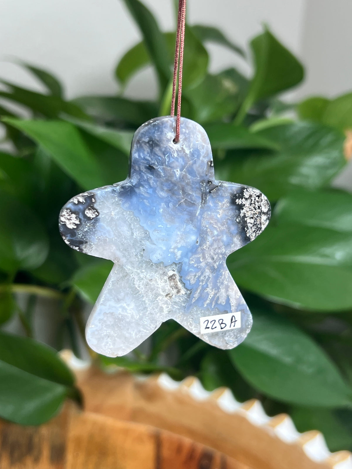 Blue Plume Agate Ornament Gingerbread: BA