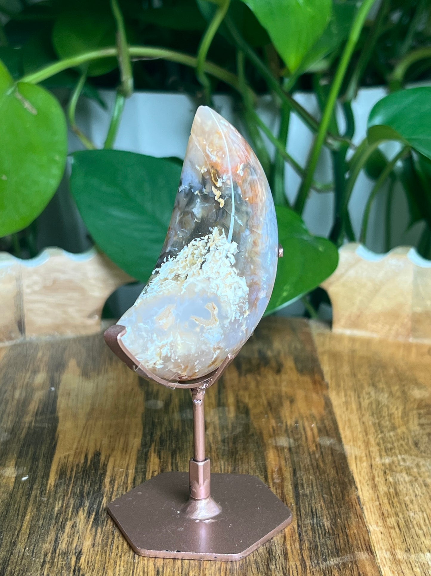 Rainbow Plume Agate Moon: BA