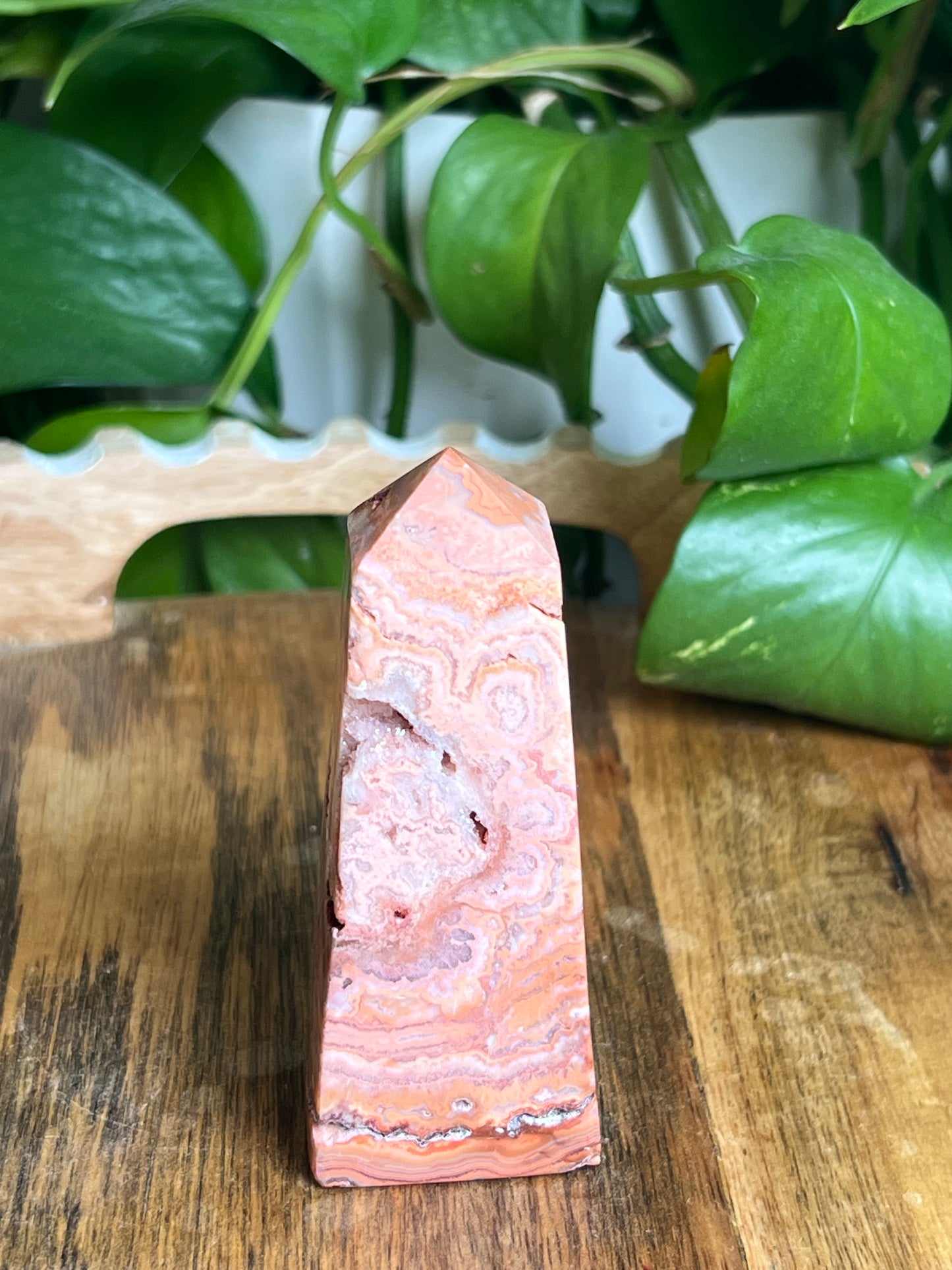 Pink Crazy Lace Agate Tower
