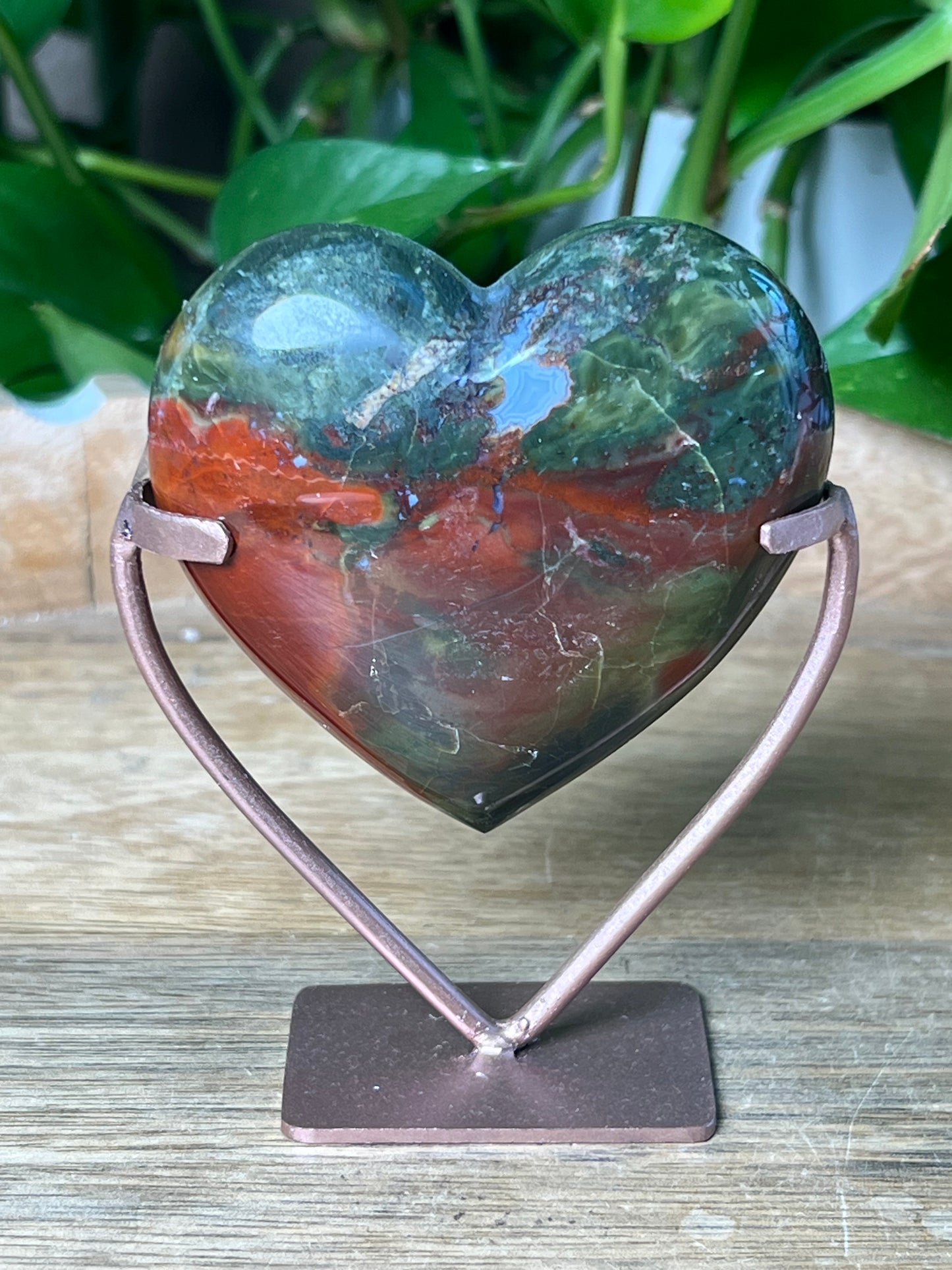 Mossy Jasper Heart