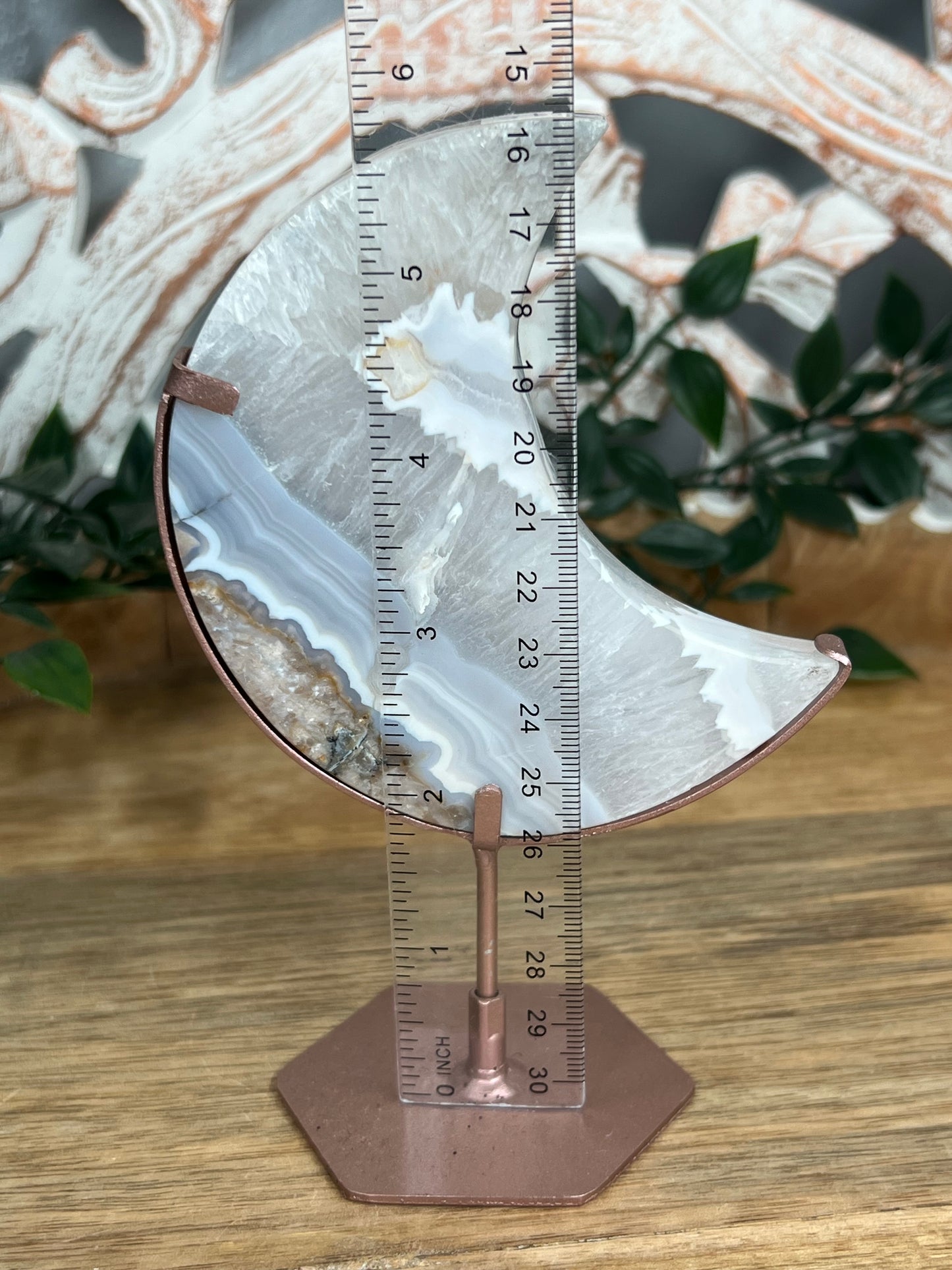 Blue Grey lace Agate Moon