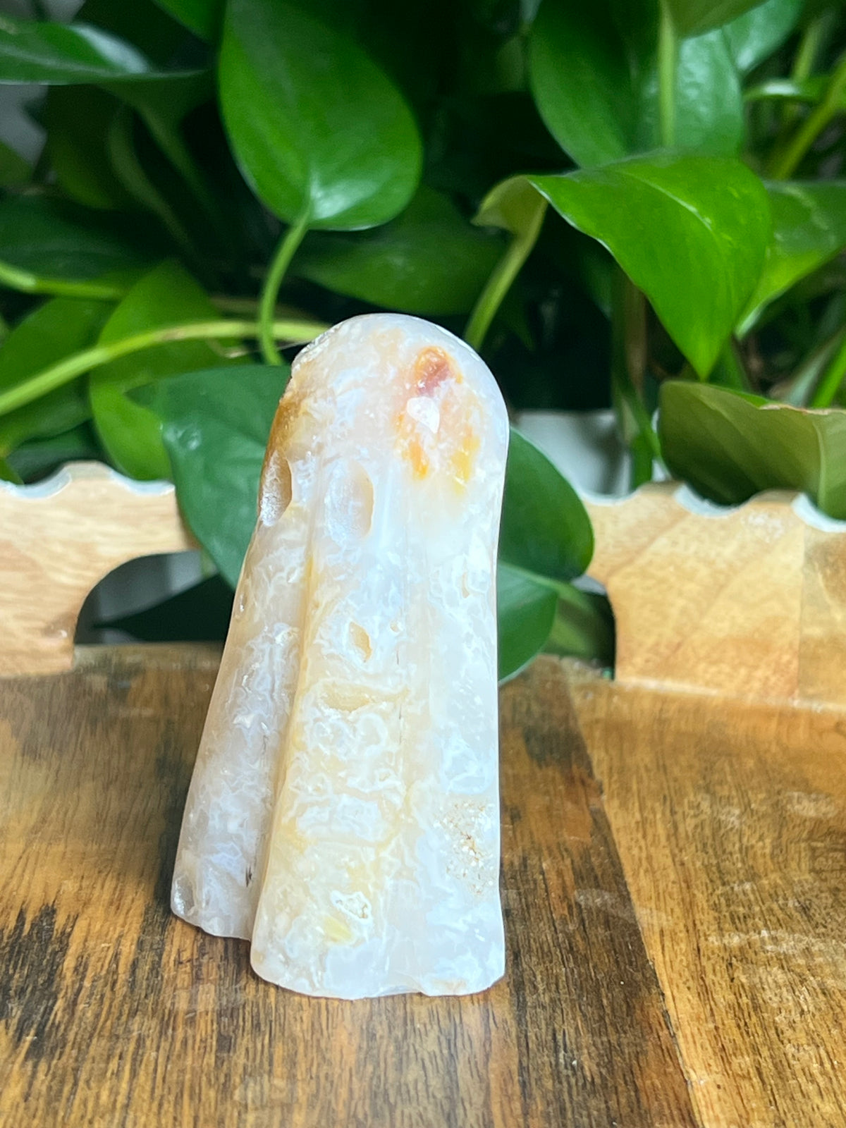 White Plume Agate Ghost: W