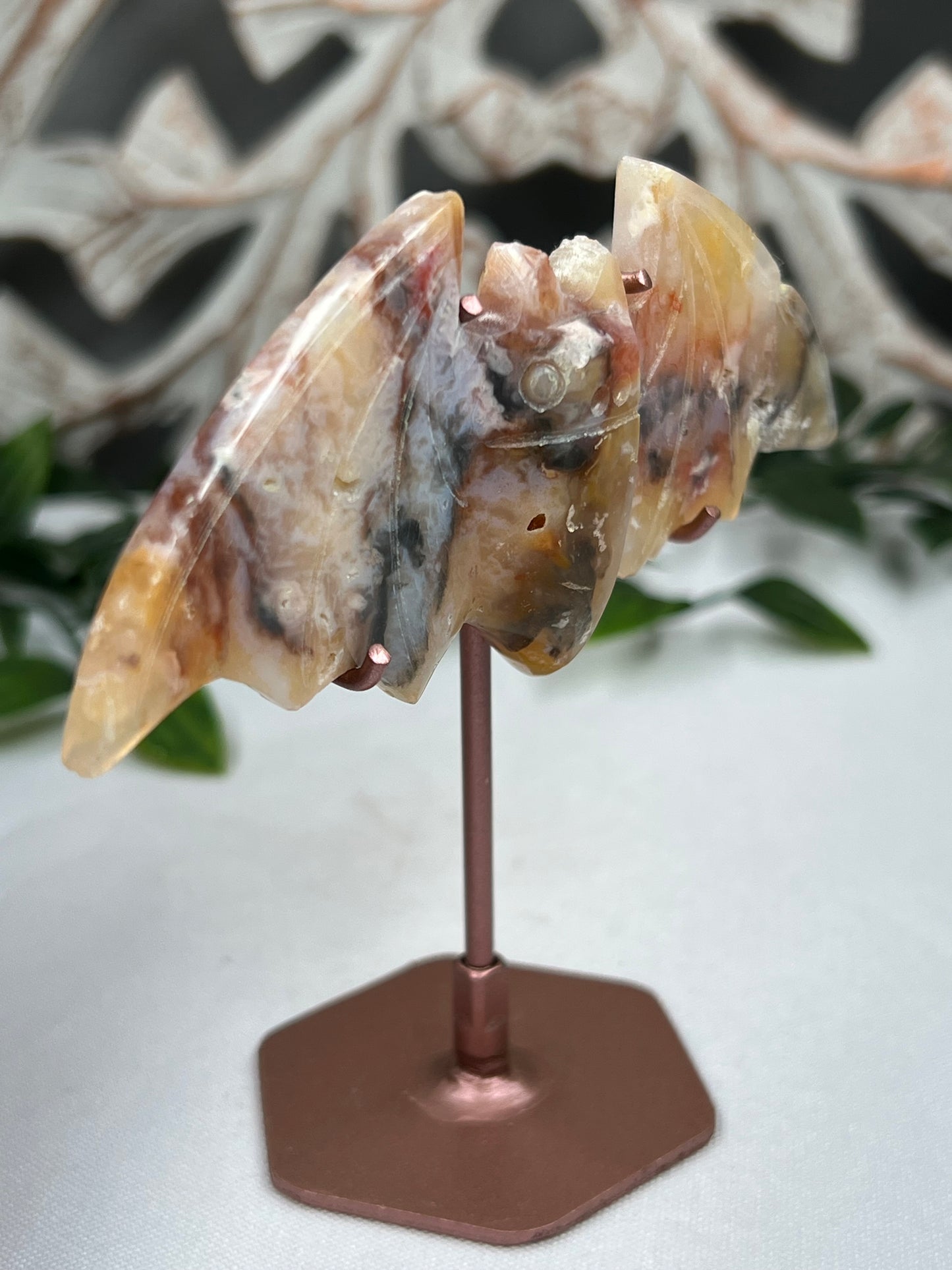 Rainbow Plume Agate Bat