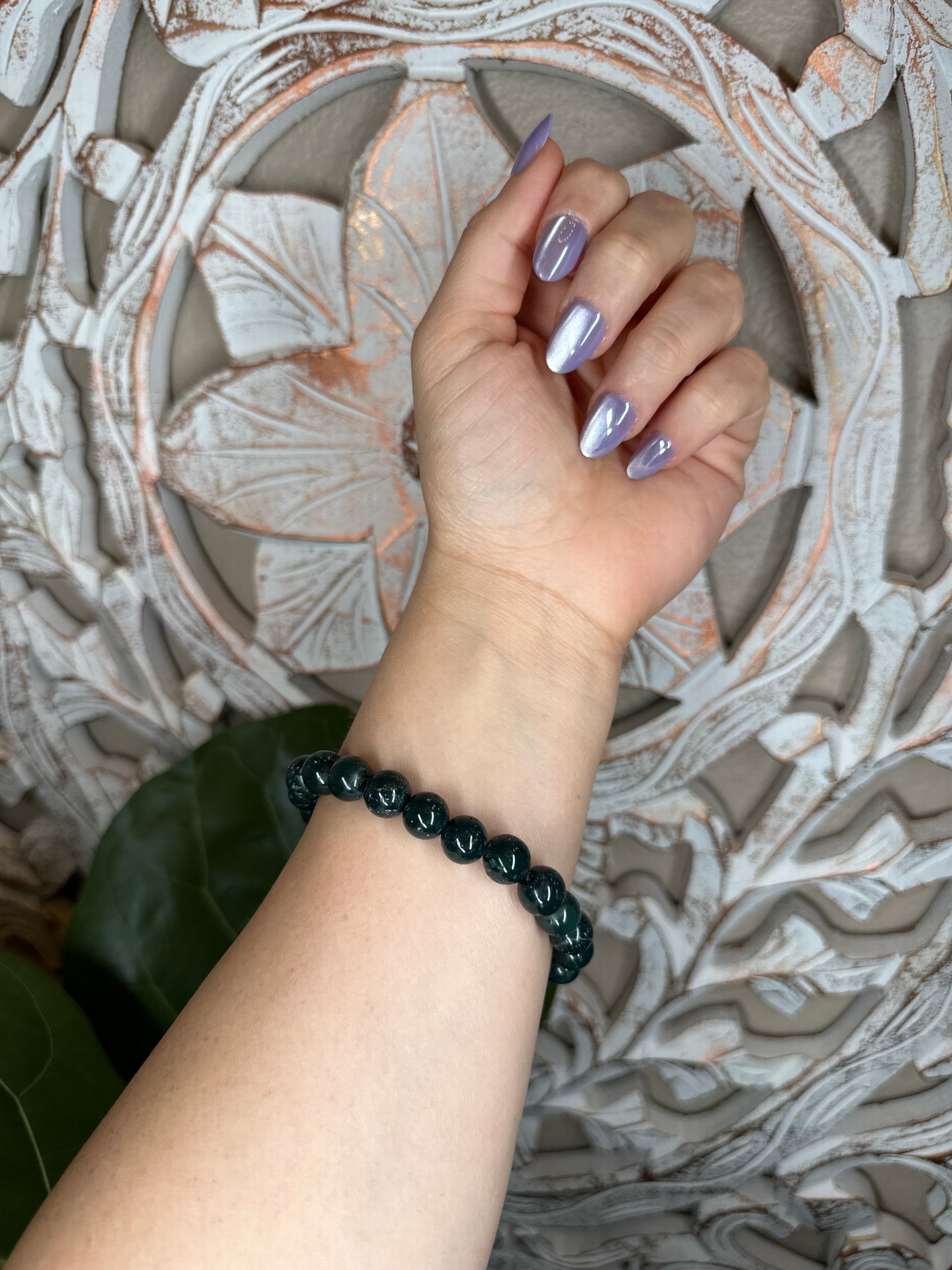 Blue-Green Jasper Beaded Bracelet (10mm)