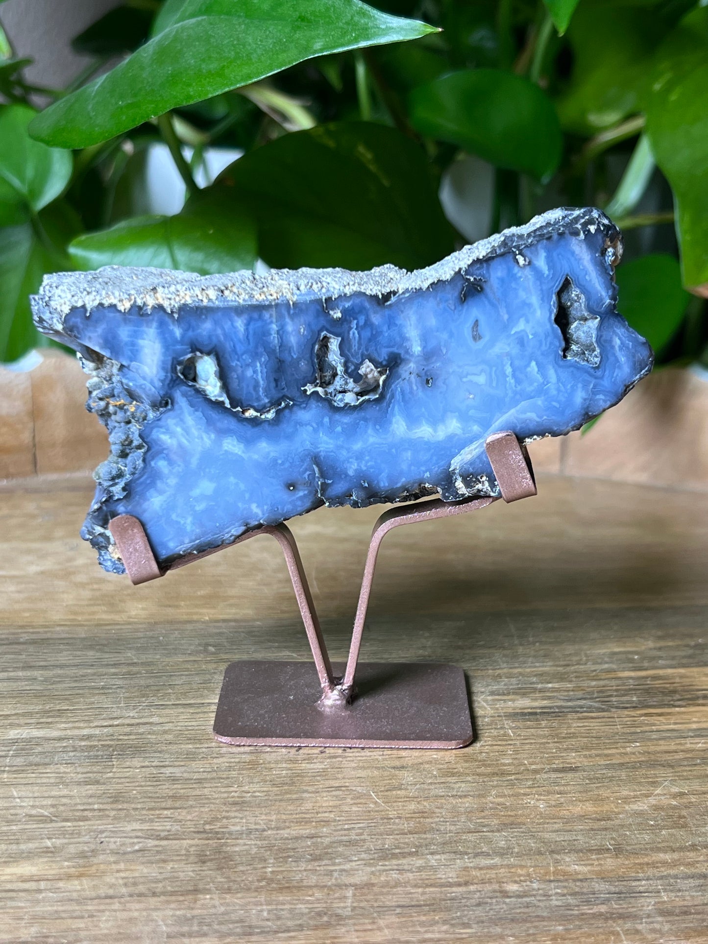 Blue Plume Agate Slab