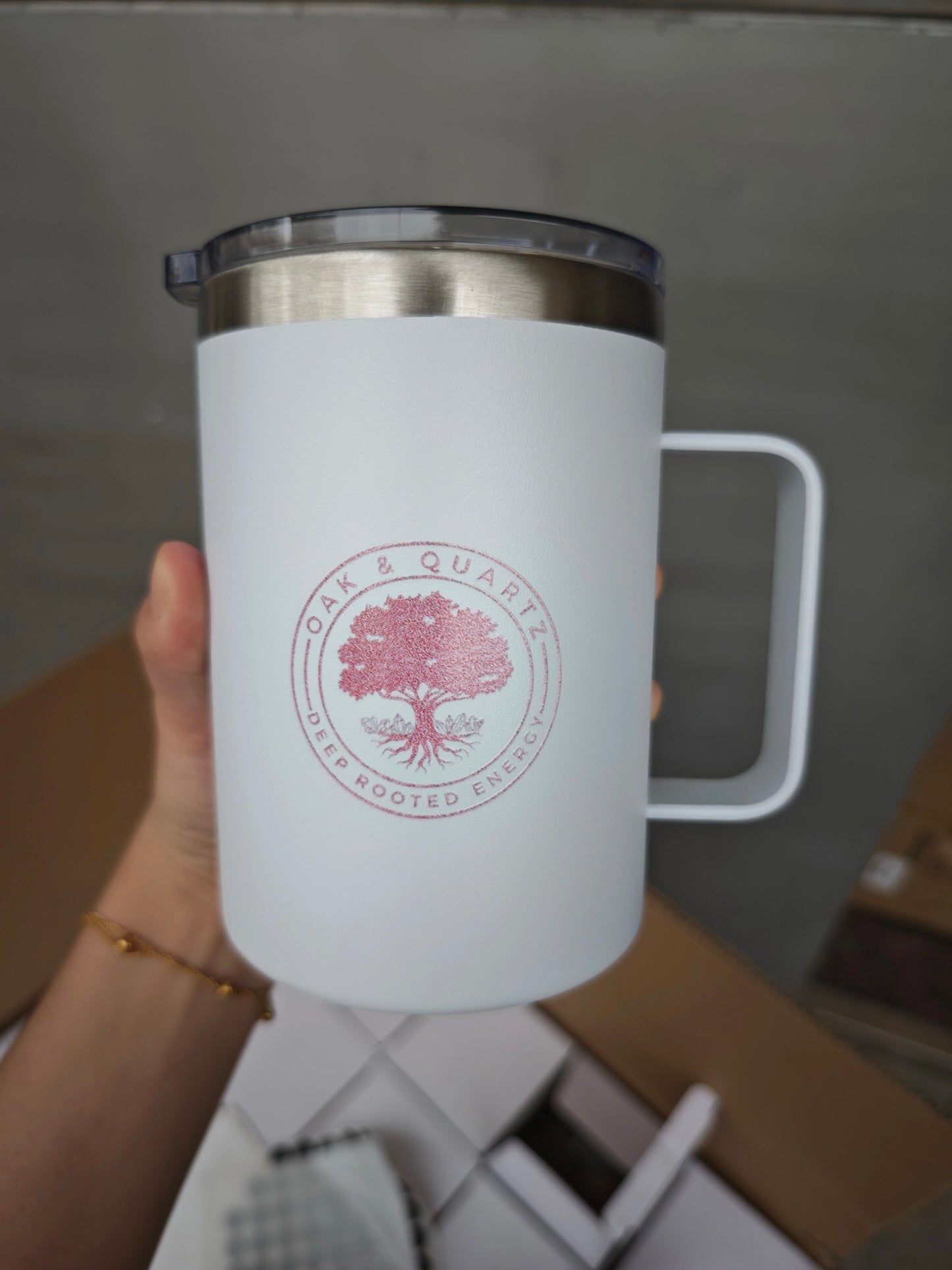 Oak & Quartz Thermal Mugs