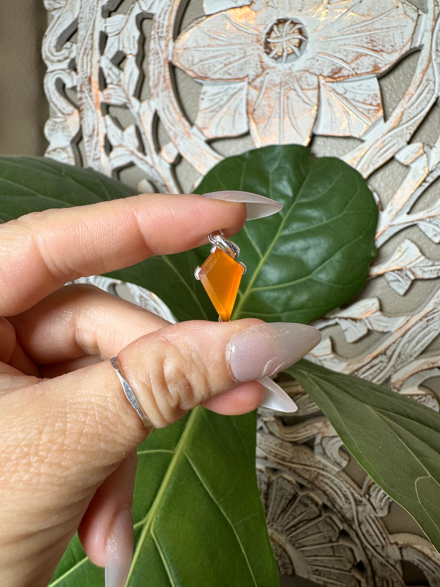 Carnelian Shield Necklace