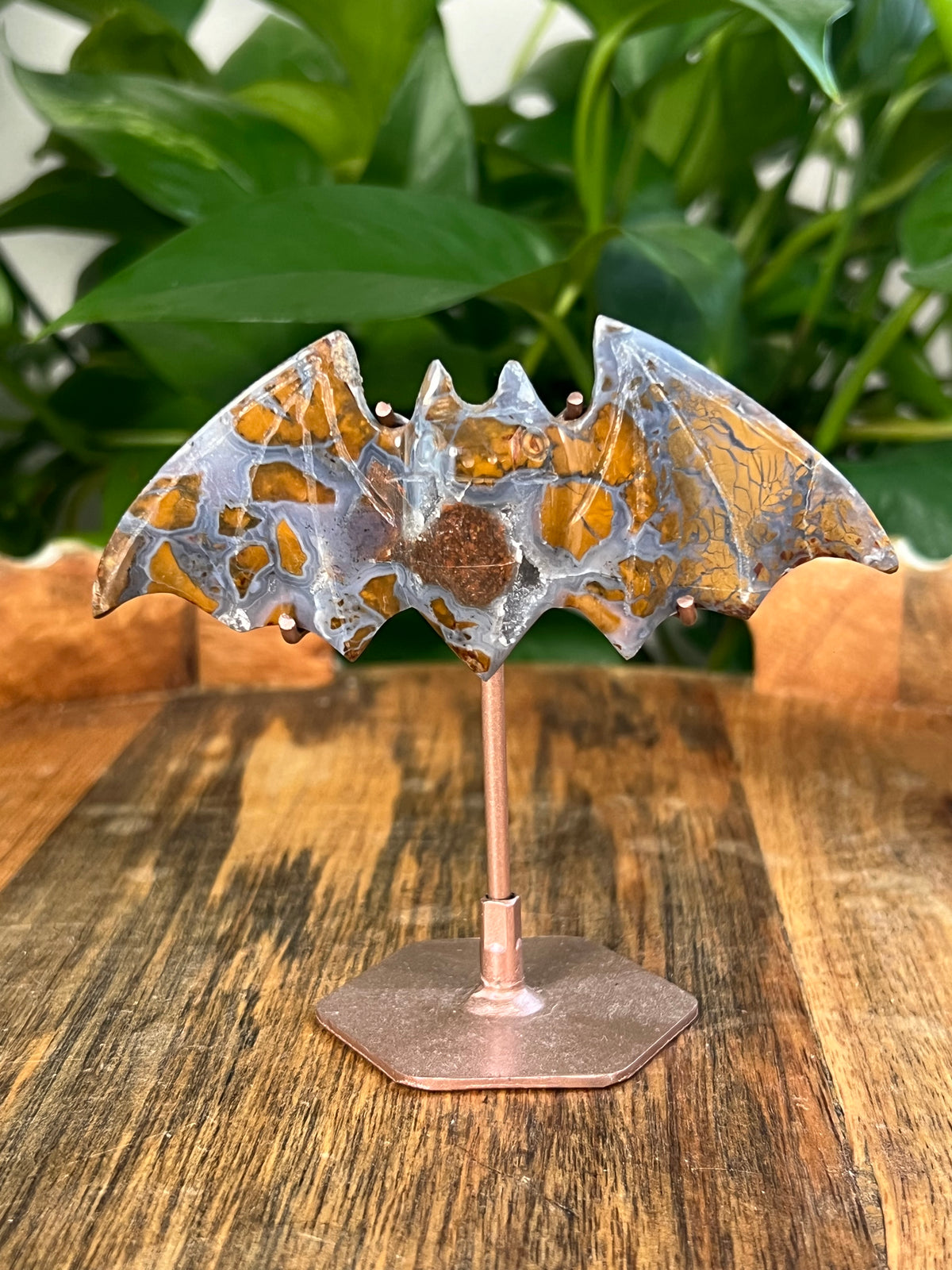 Brecciated Jasper On Metal Stand Bats