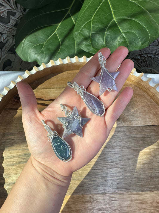 Polished Grape Agate Necklaces