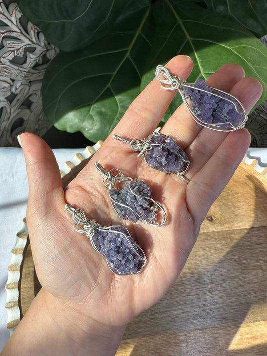 Raw Grape Agate Necklaces ￼
