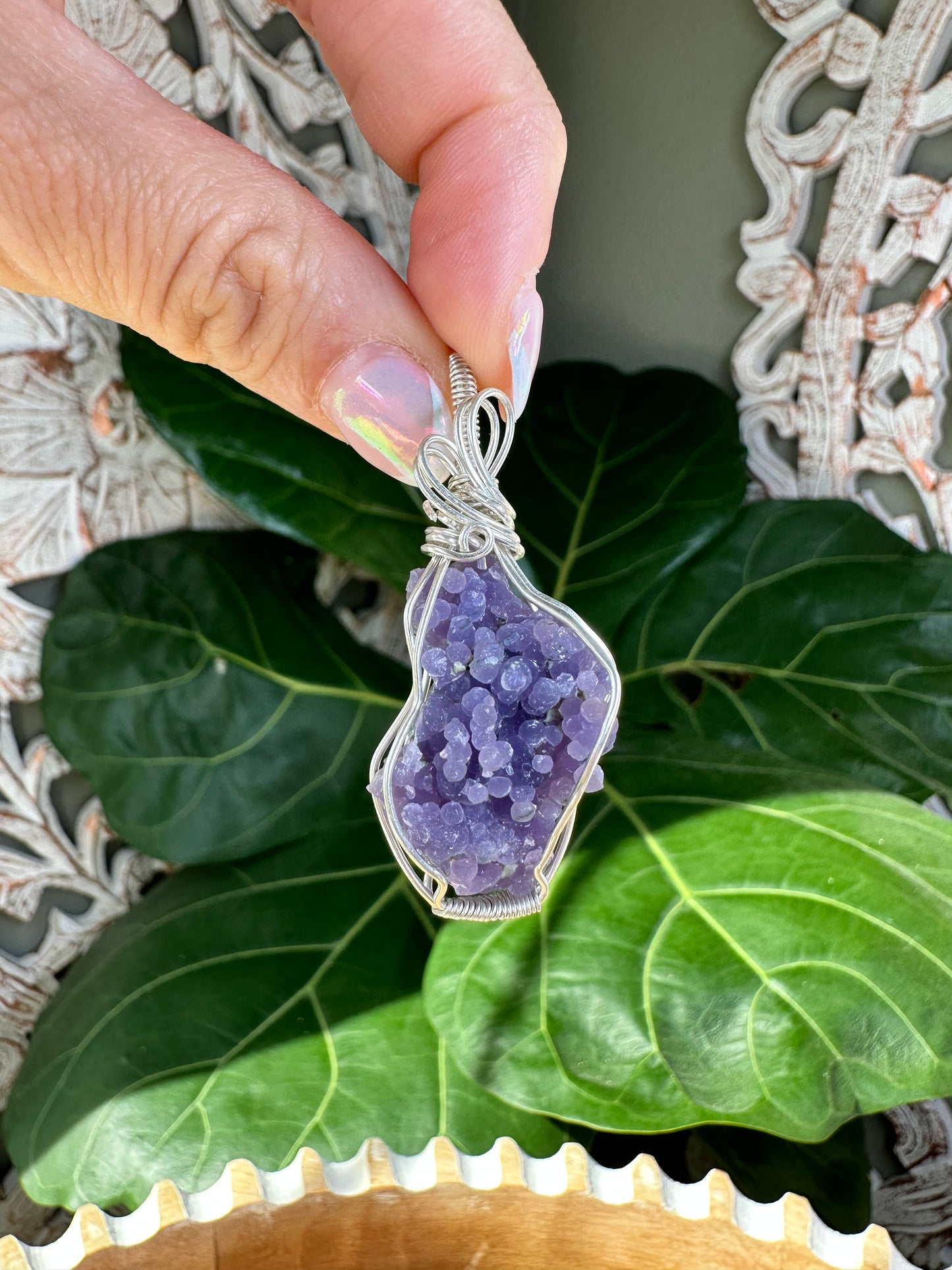 Raw Grape Agate Necklaces ￼